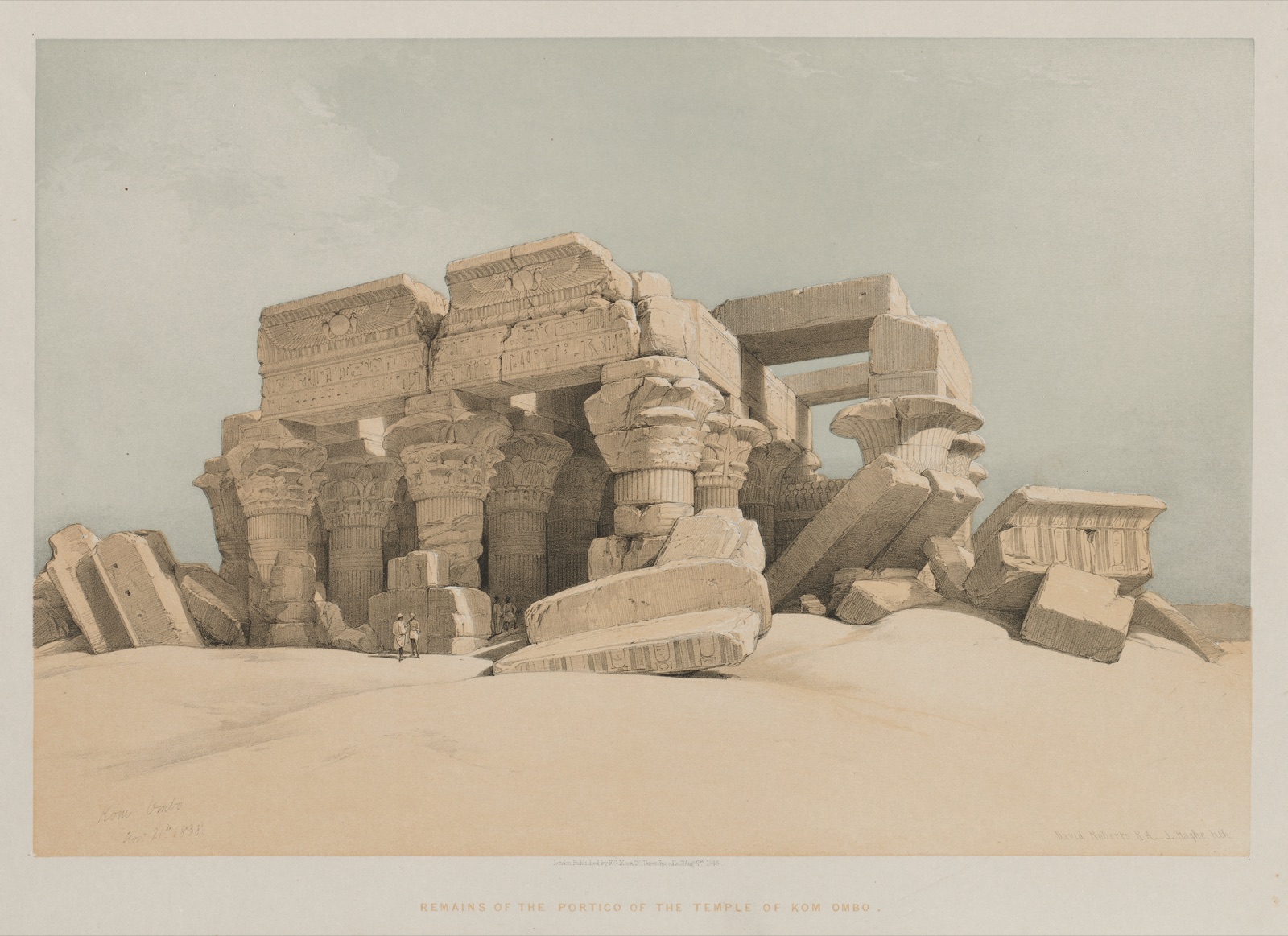 Egypt and Nubia, Volume II: Kom-Ombo — Louis Haghe (British, 1806–1885); F. G. Moon, 20 Threadneedle Street, London; David Roberts (Scottish, 1796–1864)