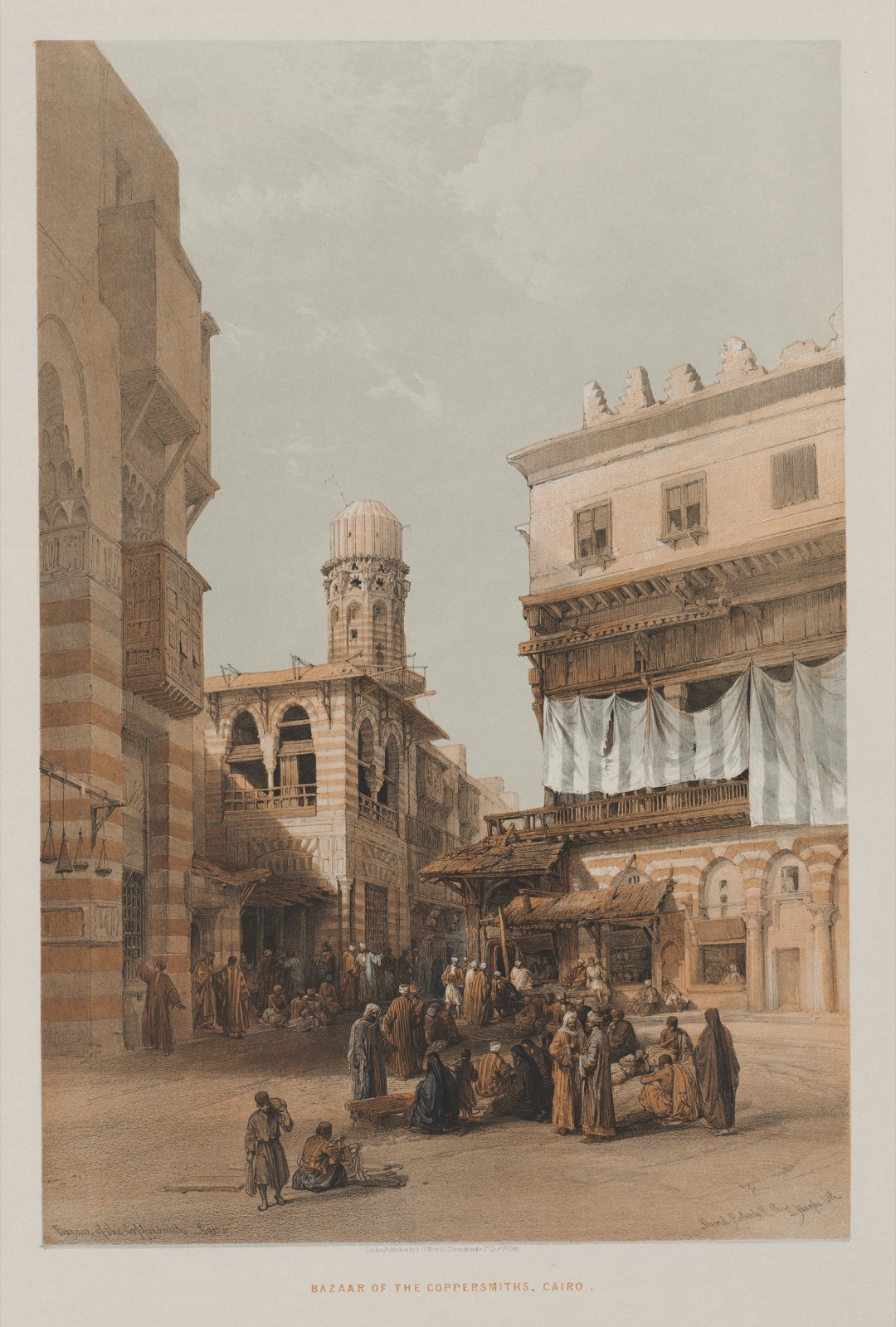 Egypt and Nubia, Volume III: Bazaar of the Coppersmiths, Cairo — Louis Haghe (British, 1806–1885); F. G. Moon, 20 Threadneedle Street, London; David Roberts (Scottish, 1796–1864)