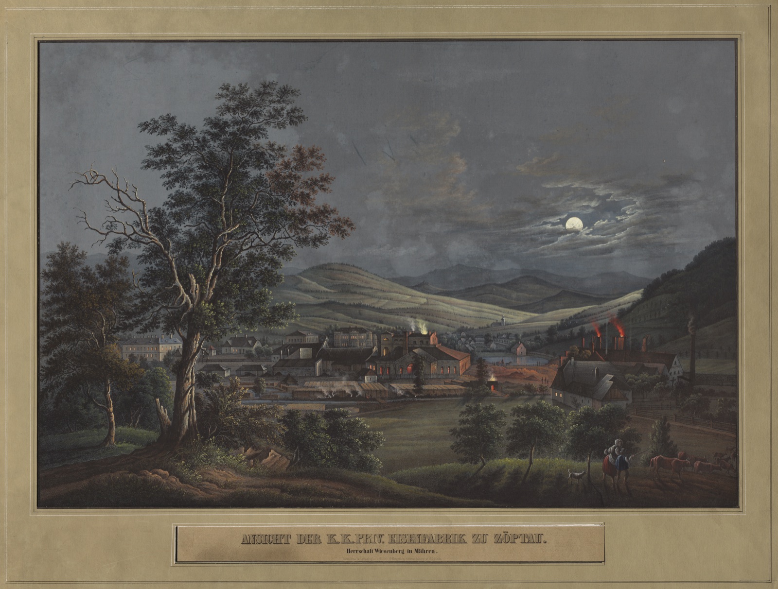 View of the K. K. Private Iron Factory in Zöptau — Carl Julius Rieden (German, 1802–1858); C. J. Rieden and E.W. Knippel; Ernest William Knippel (German, 1811–1900)