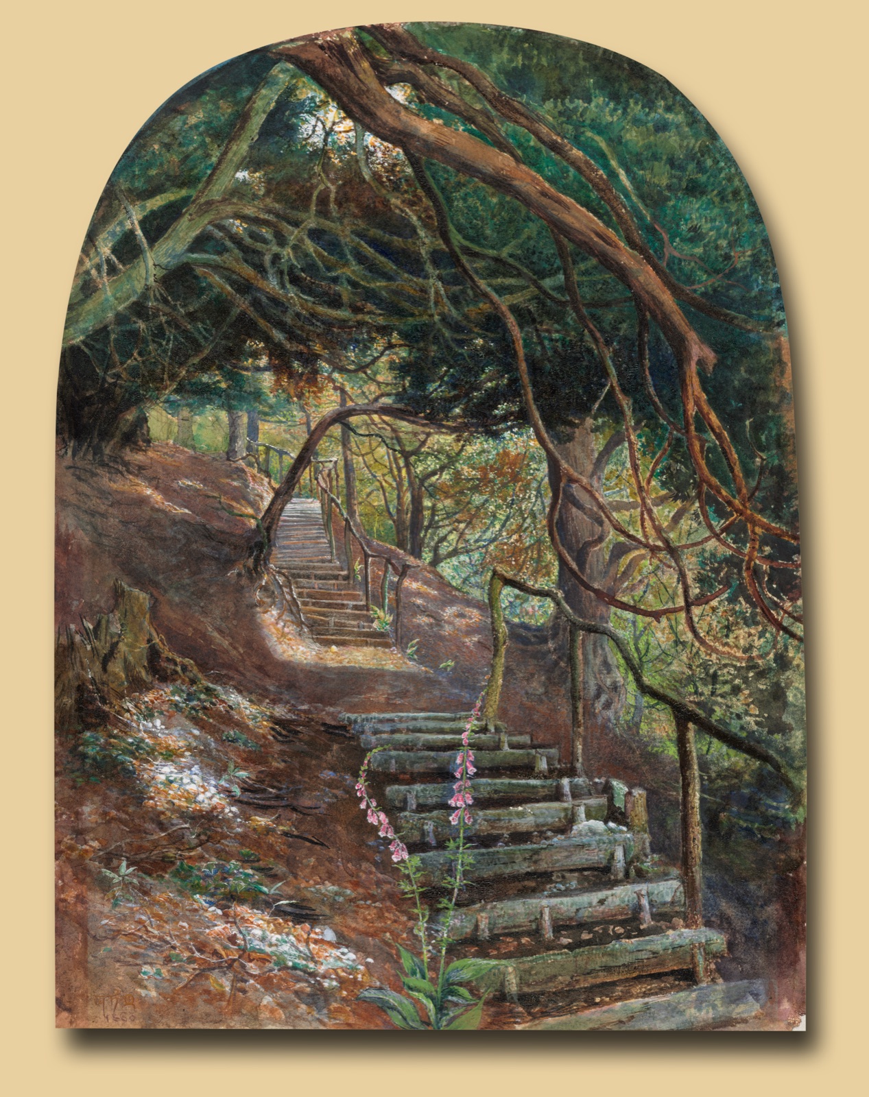 Steps in a Garden — William Henry Millais (British, 1828–1899)