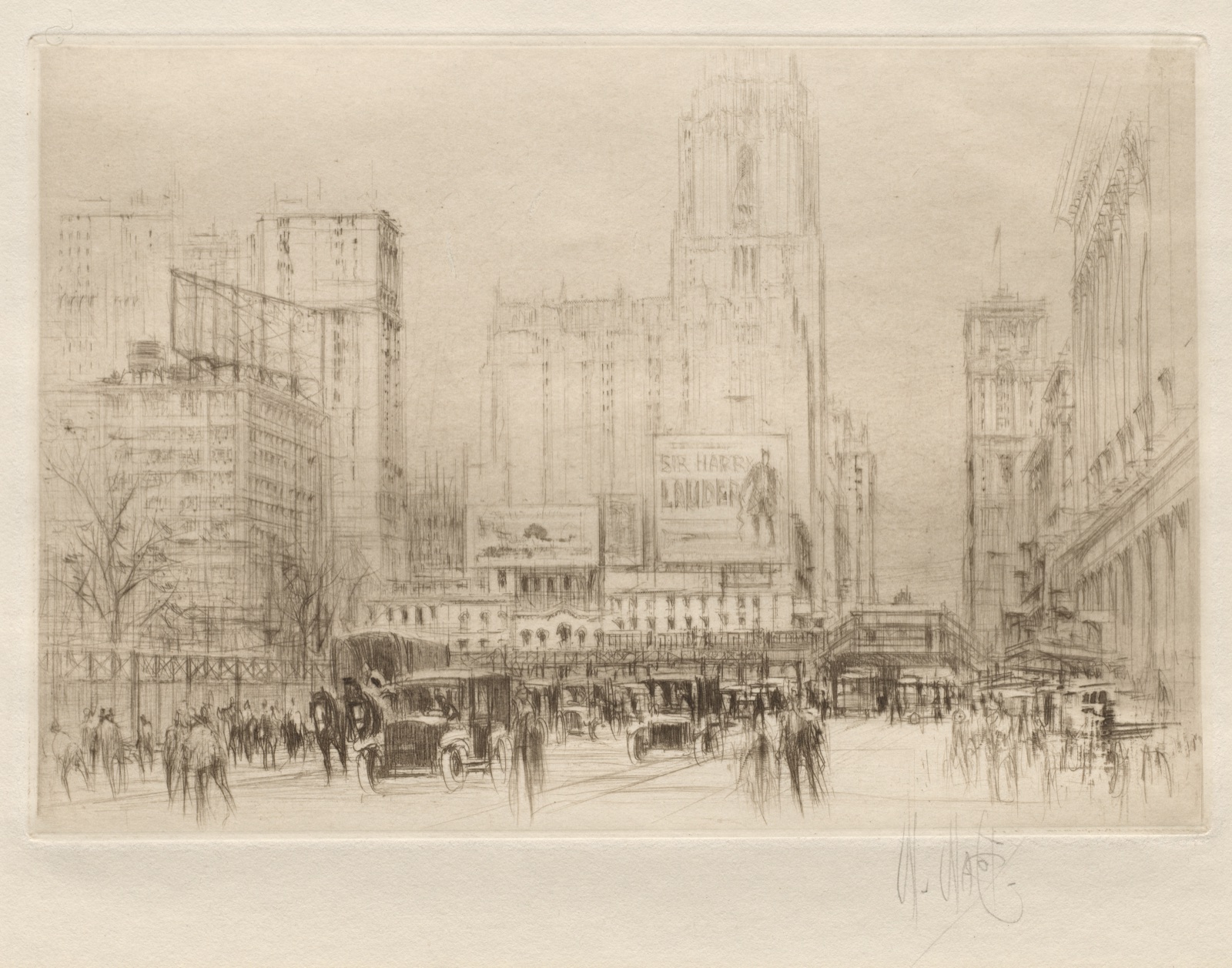 Forty-second Street NY — William Walcot (British, 1874–1943)