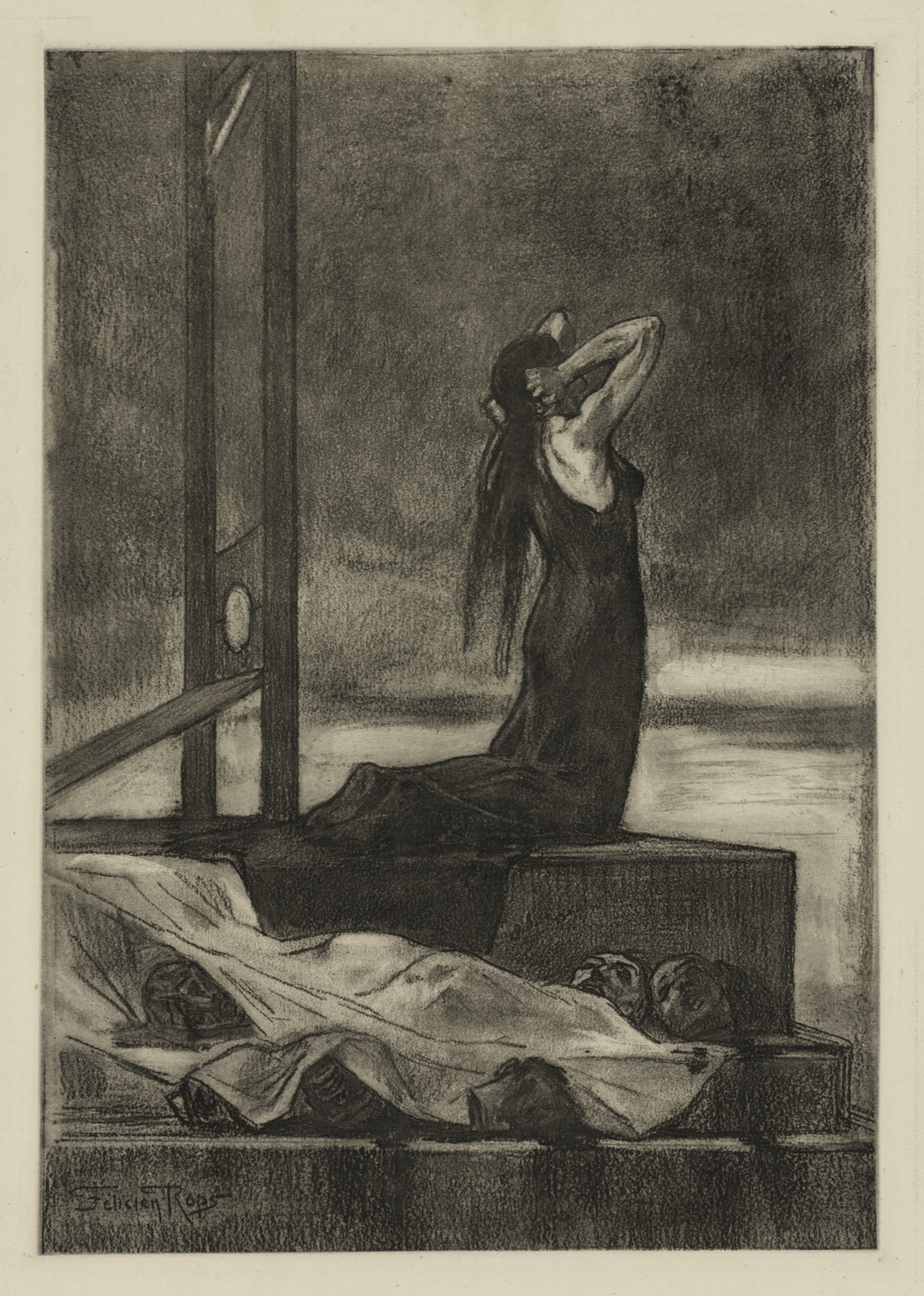 Capital Punishment: The Pain of Death (Todesstrafe: La peine de mort) — Félicien Rops (Belgian, 1833–1898)