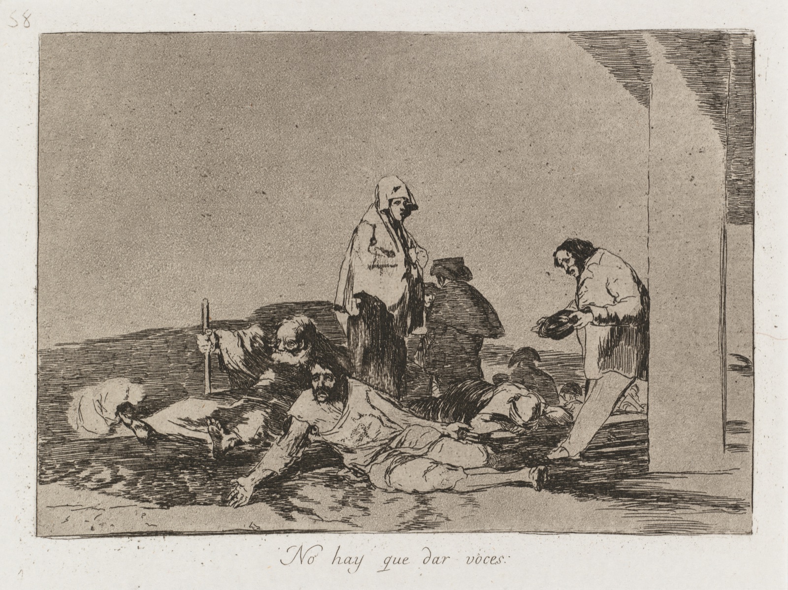 Disasters of War: Pl. 58, It is no use shouting — Francisco de Goya (Spanish, 1746–1828); Real Academia