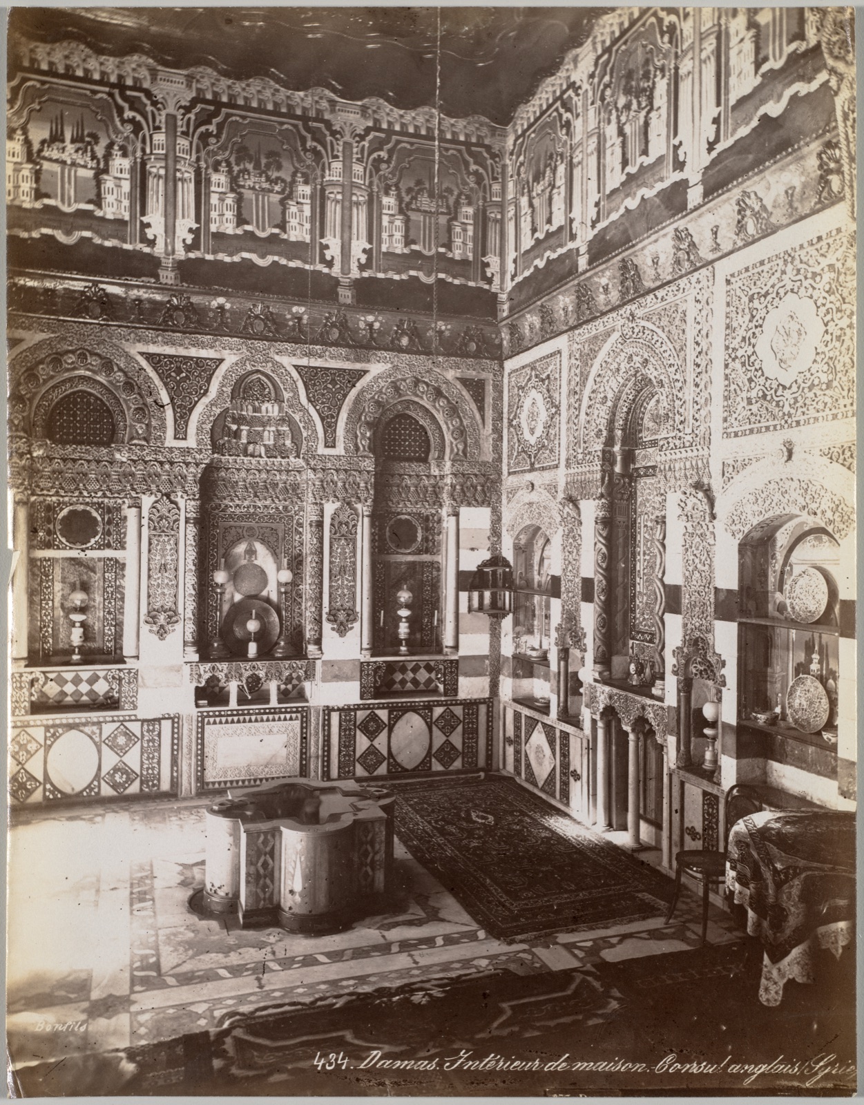 Damas. Intérieur de Maison. Consul Anglais (Syrie) — Félix Bonfils (French, 1831–1885)
