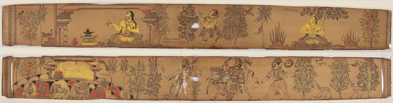 A Prince Performs Austerities (recto); Shiva and His Followers Return to Mount Kailash (verso), from a Romance of Chandrabhanu and Lavanyavati of Upendra Bhanja (1670–1740)