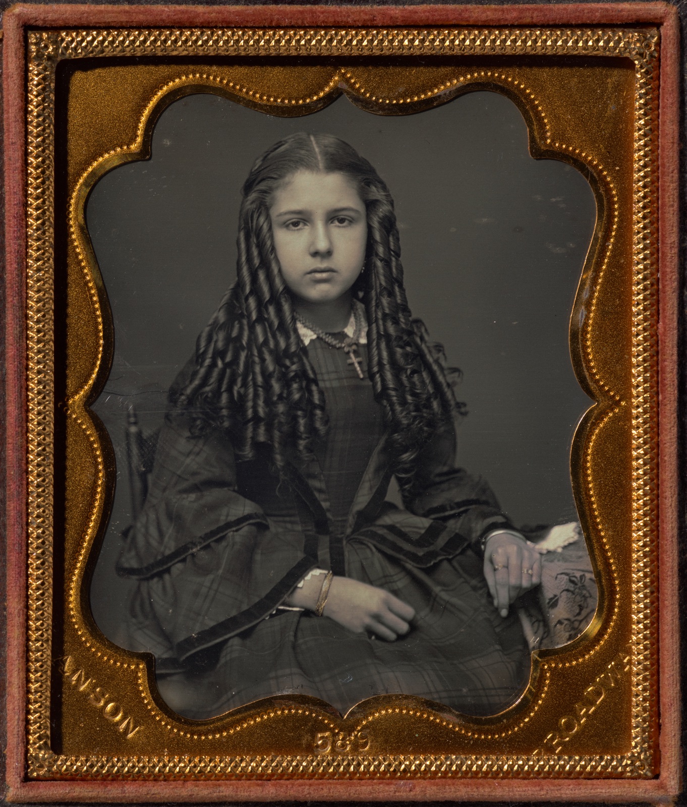 Teenage girl with bottle curls — Rufus Anson (American, 1820–1900)