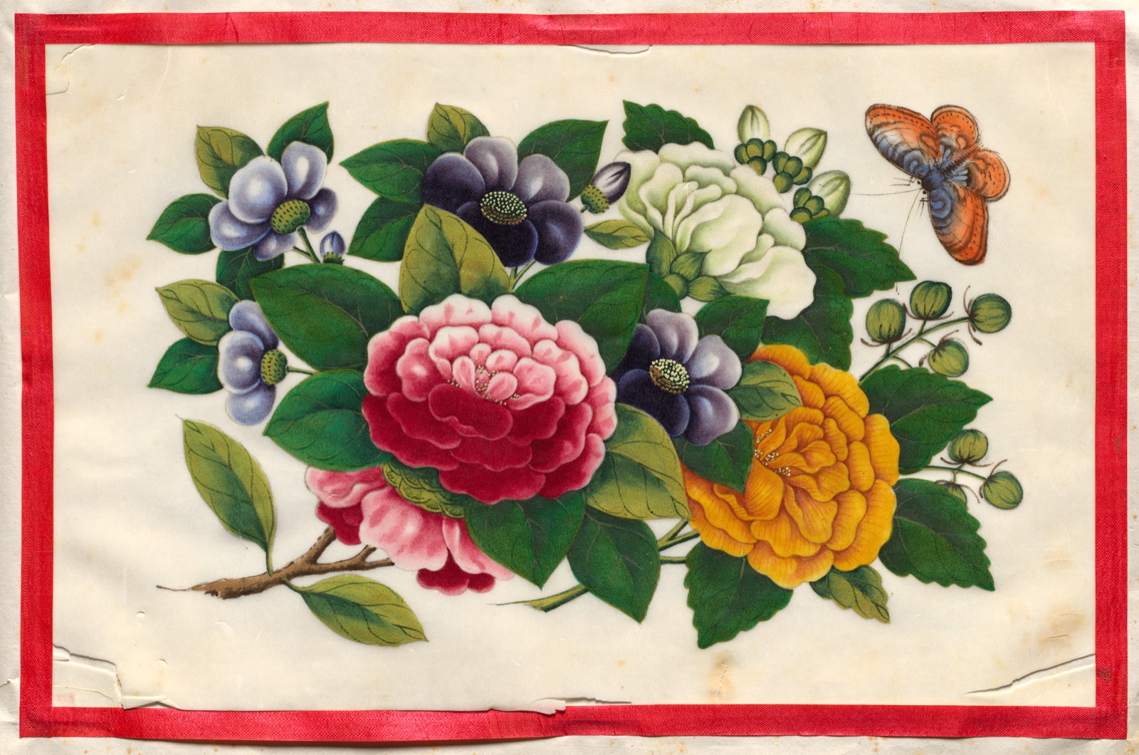 Painting Three from Illustrated Book of Flowers and Butterflies
