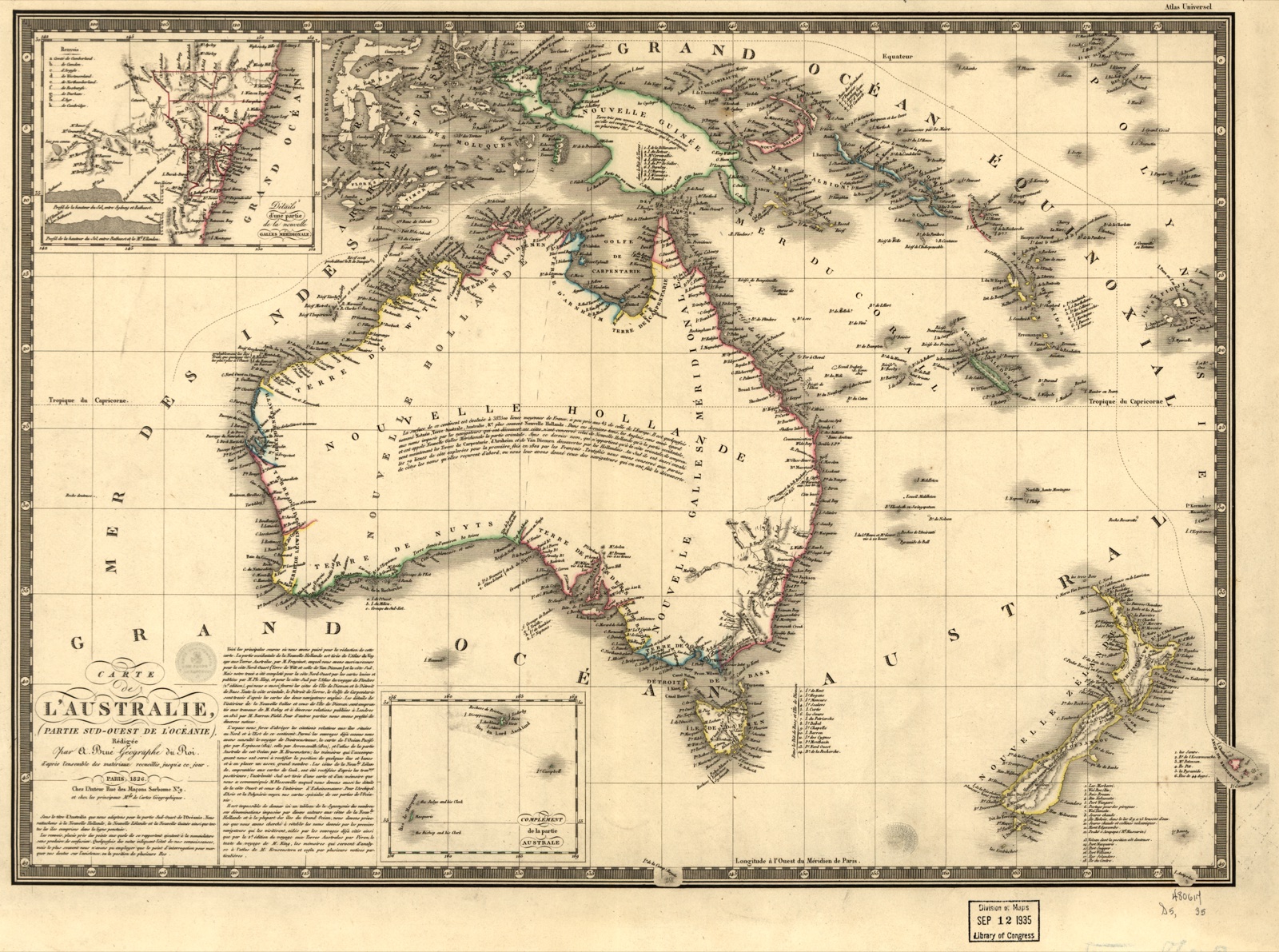 Carte de l'Australie — Brué, Adrien Hubert, 1786-1832