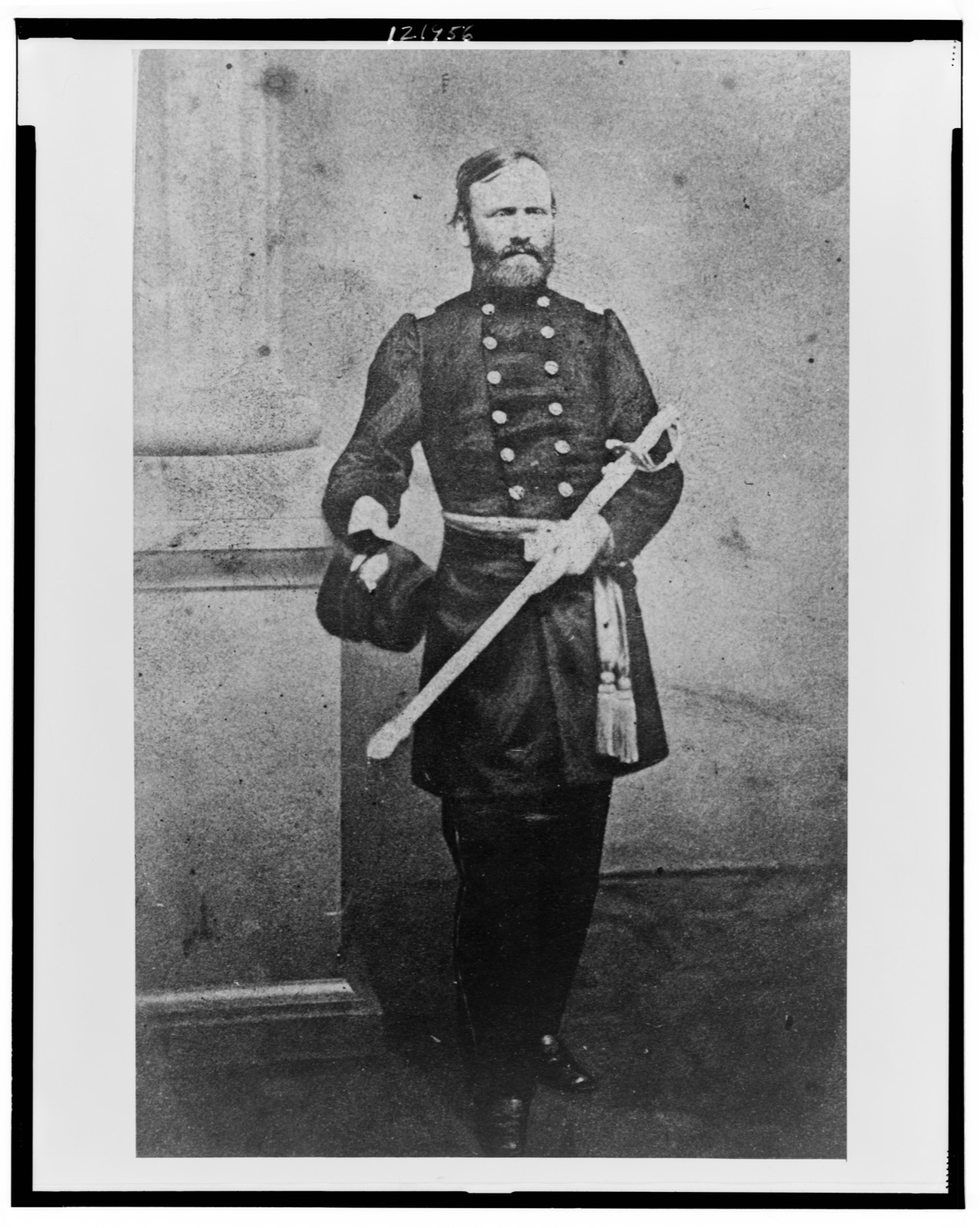 [John Marshall Harlan, full-length portrait, standing, in uniform and holding sword and hat]