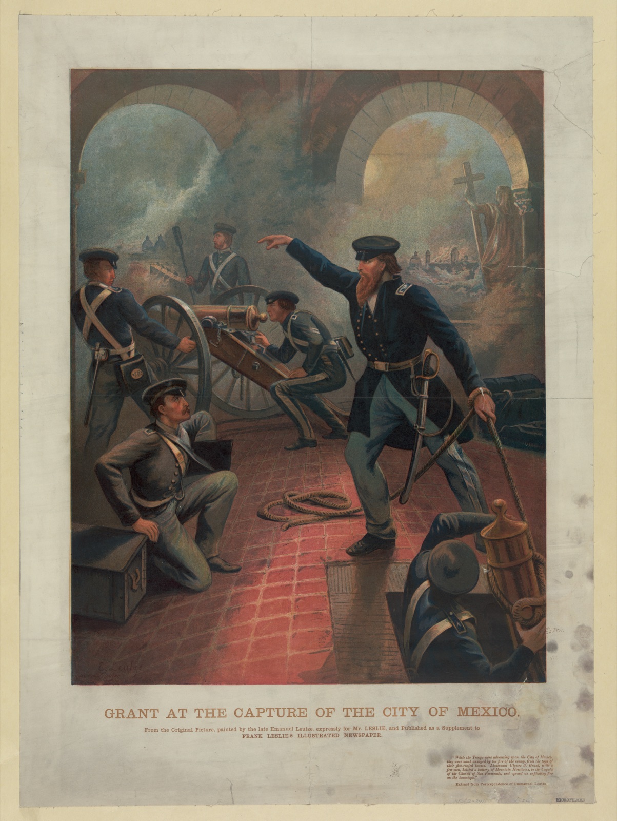 Grant at the capture of the city of Mexico — Leutze, Emanuel, 1816-1868