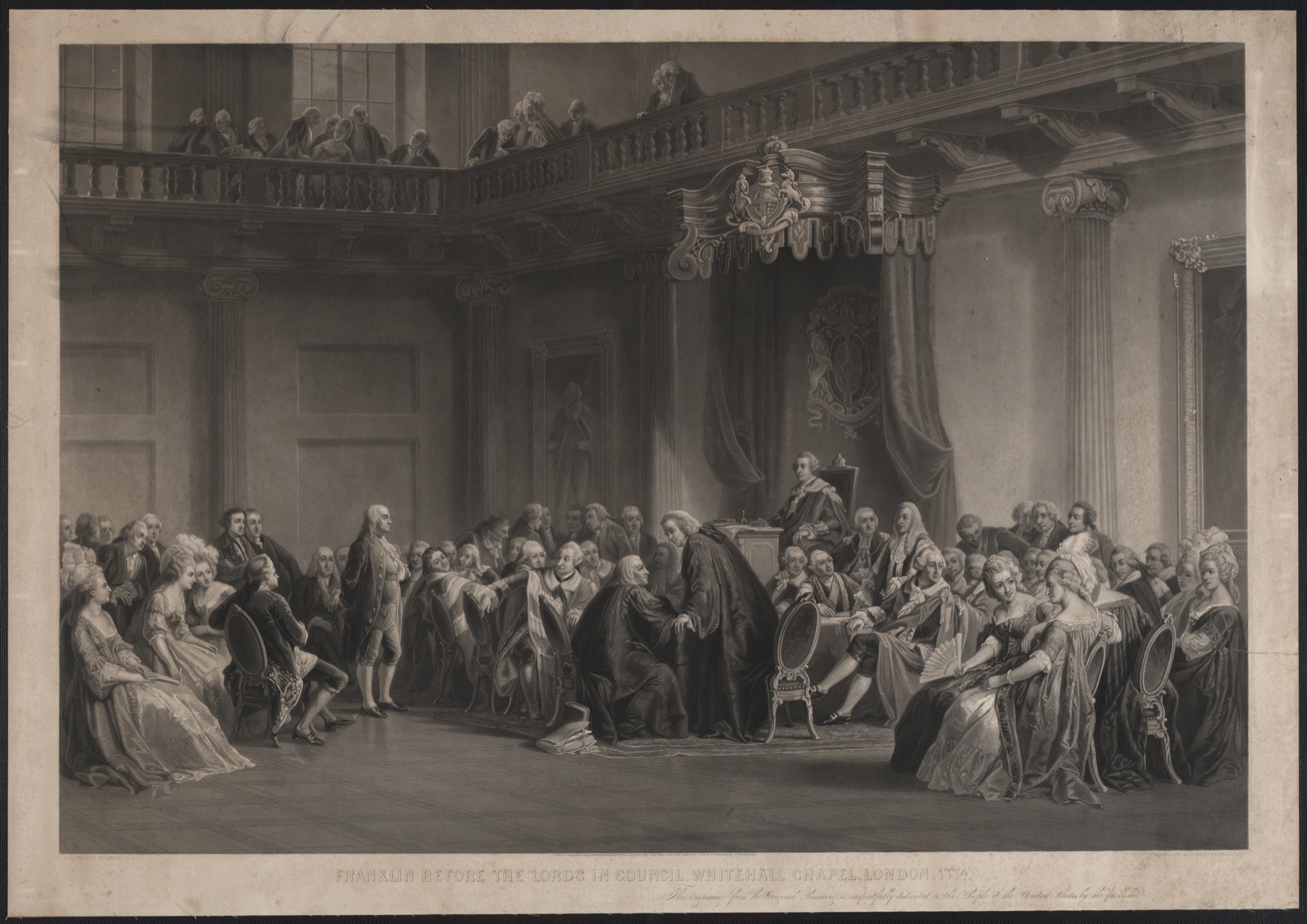 Franklin before the lord's council, Whitehall Chapel, London, 1774 — Whitechurch, Robert, 1814-approximately 1880