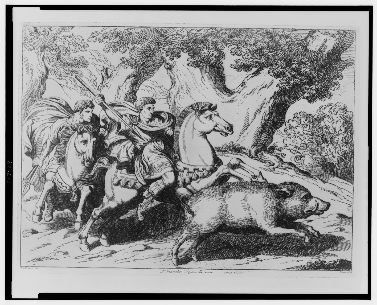 L'Imperatore Trajano, alla caccia — Pinelli, Bartolomeo, 1781-1835