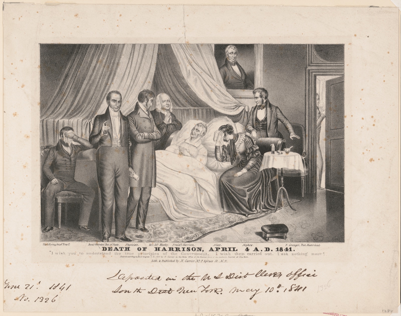 Death of Harrison, April 4 A.D. 1841 — N. Currier (Firm)