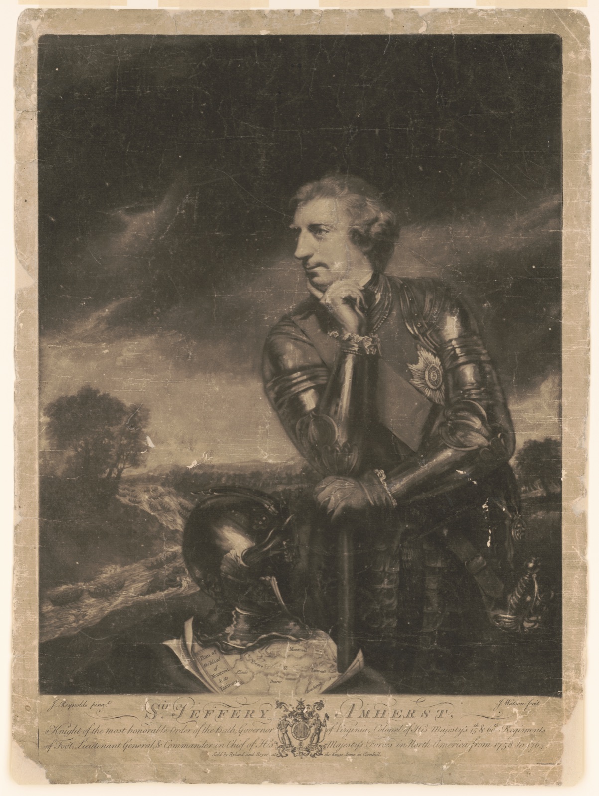 Sir Jeffery Amherst Knight of the most honorable Order of Bath, [...] / — Watson, James, approximately 1740-1790