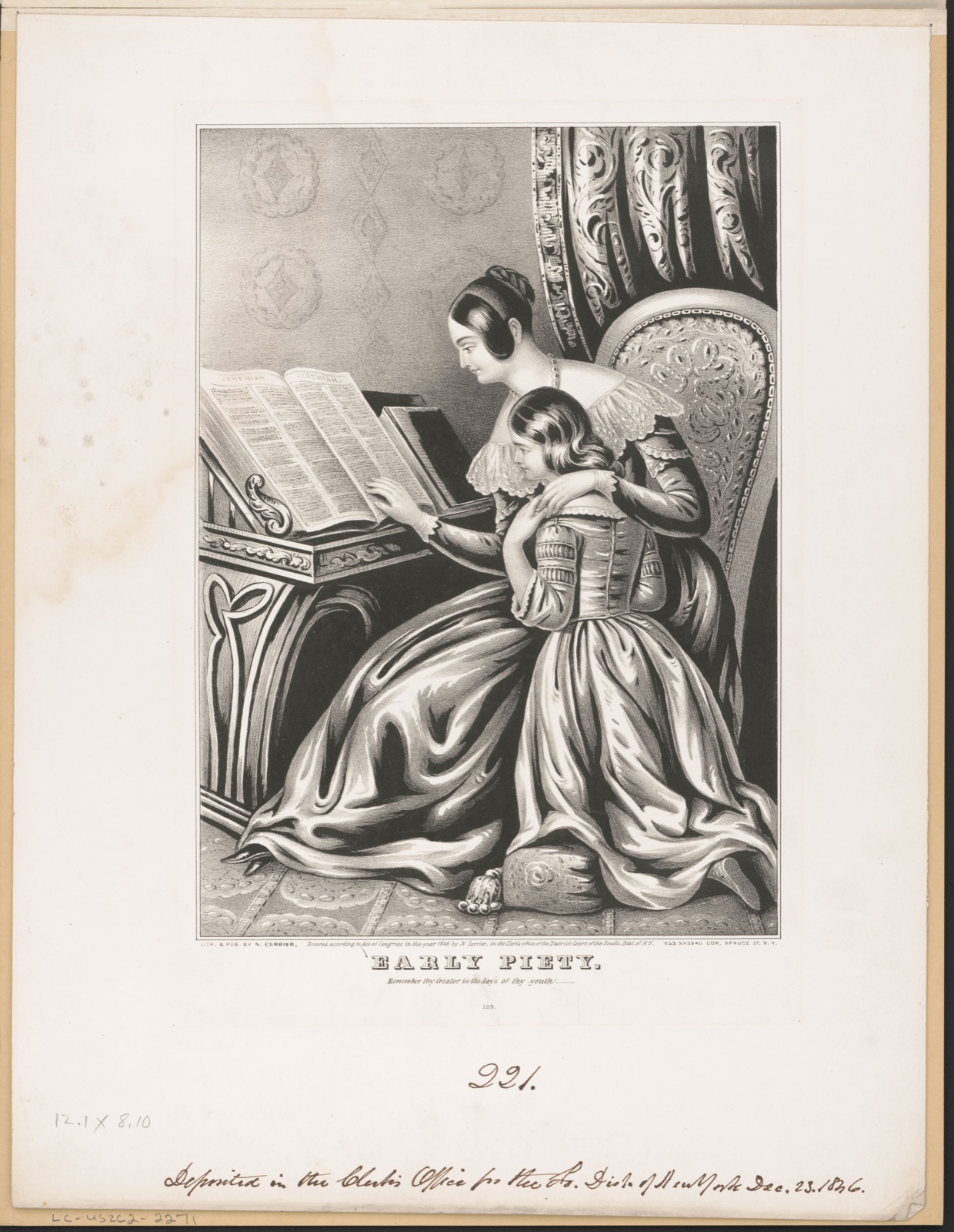 Early piety: remember thy creator in the days of thy youth — N. Currier (Firm)