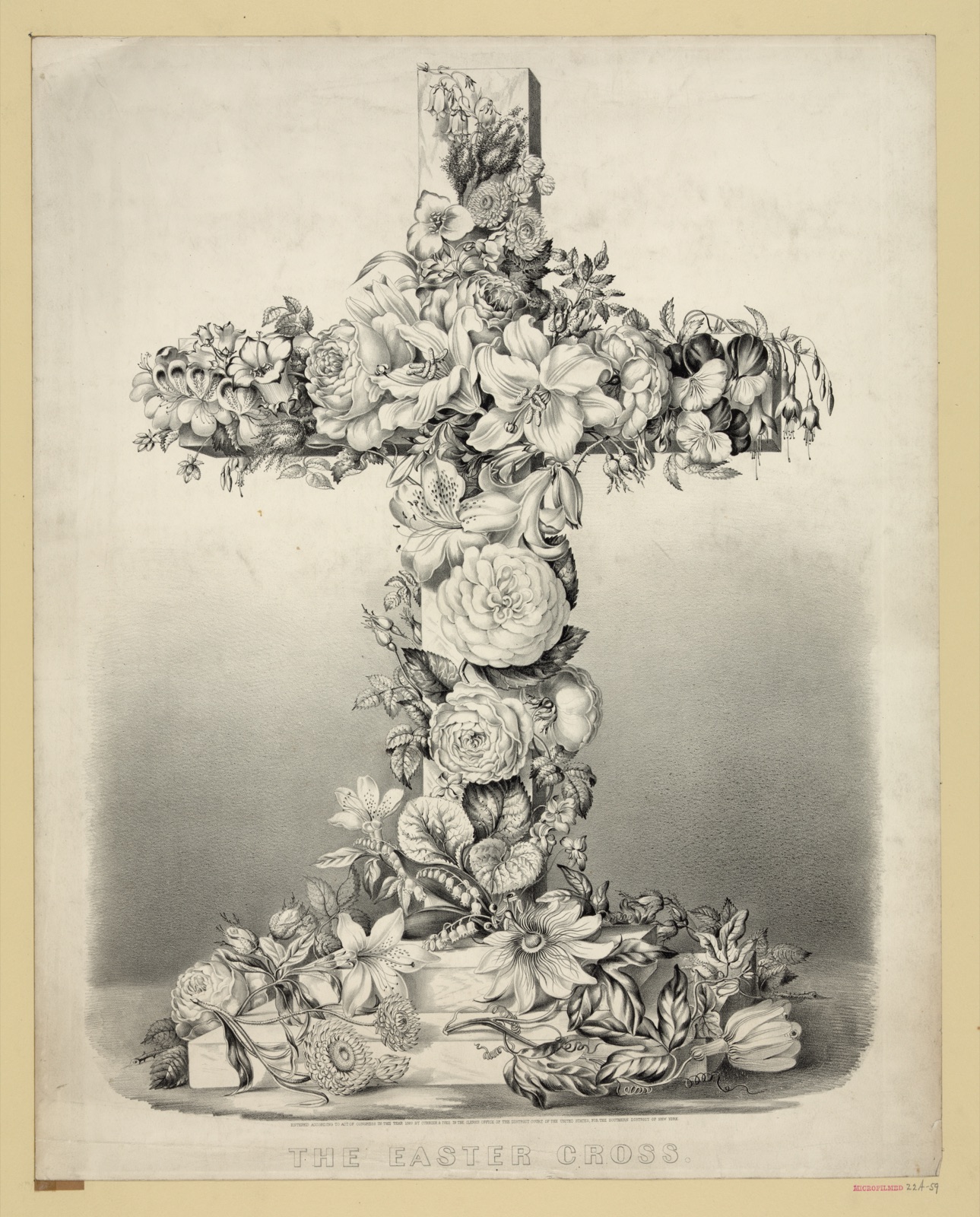 The Easter cross — Currier & Ives.