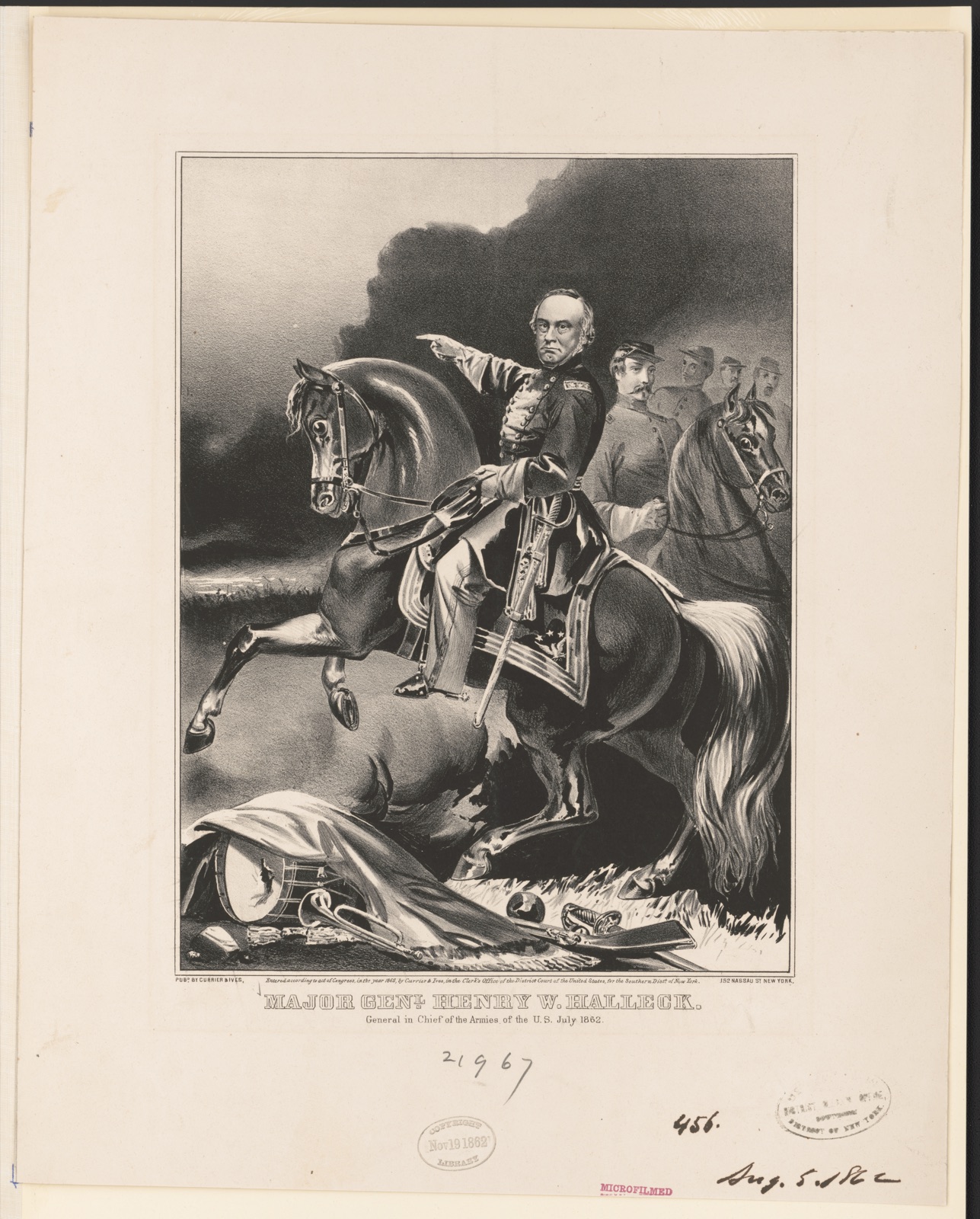 Major Genl. Henry W. Halleck General in chief of the armies of the U.S. July 1862. — Currier & Ives.