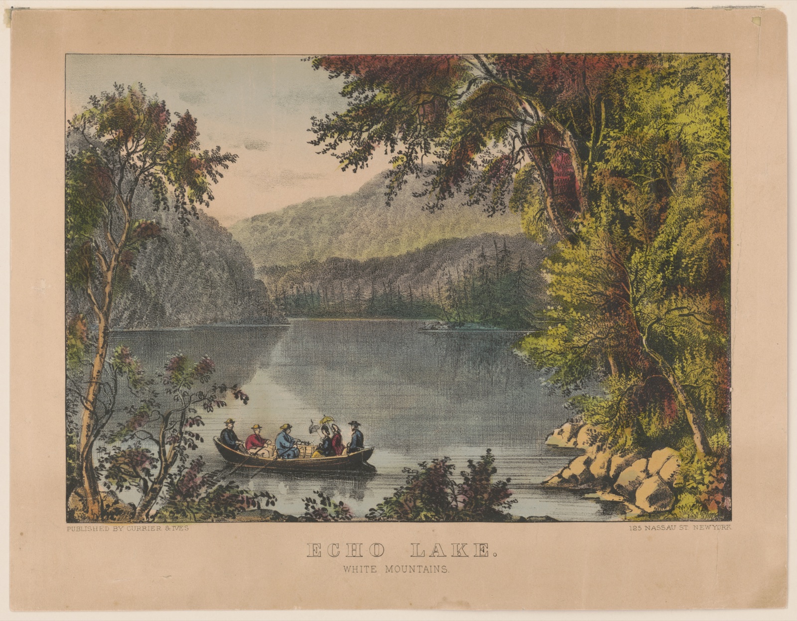 Echo Lake: White Mountains — Currier & Ives.
