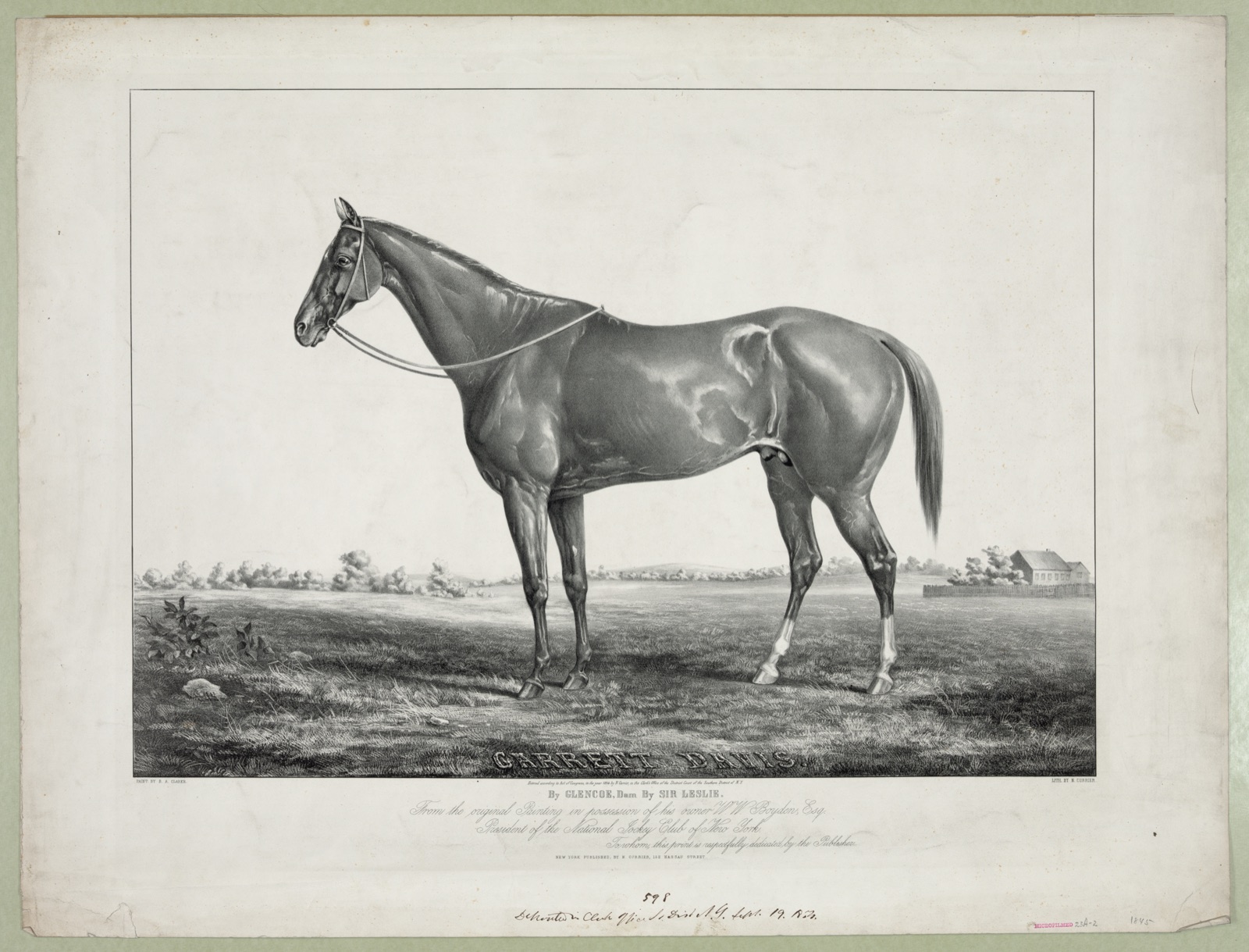 Garrett Davis: by Glencoe, dam by Sir Leslie — N. Currier (Firm)