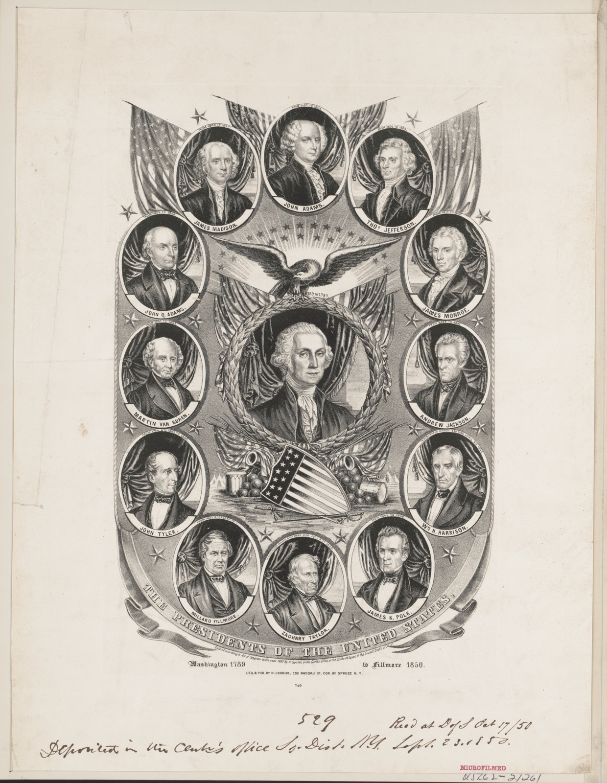 The Presidents of the United States: Washington 1789 to Fillmore 1850 — N. Currier (Firm)