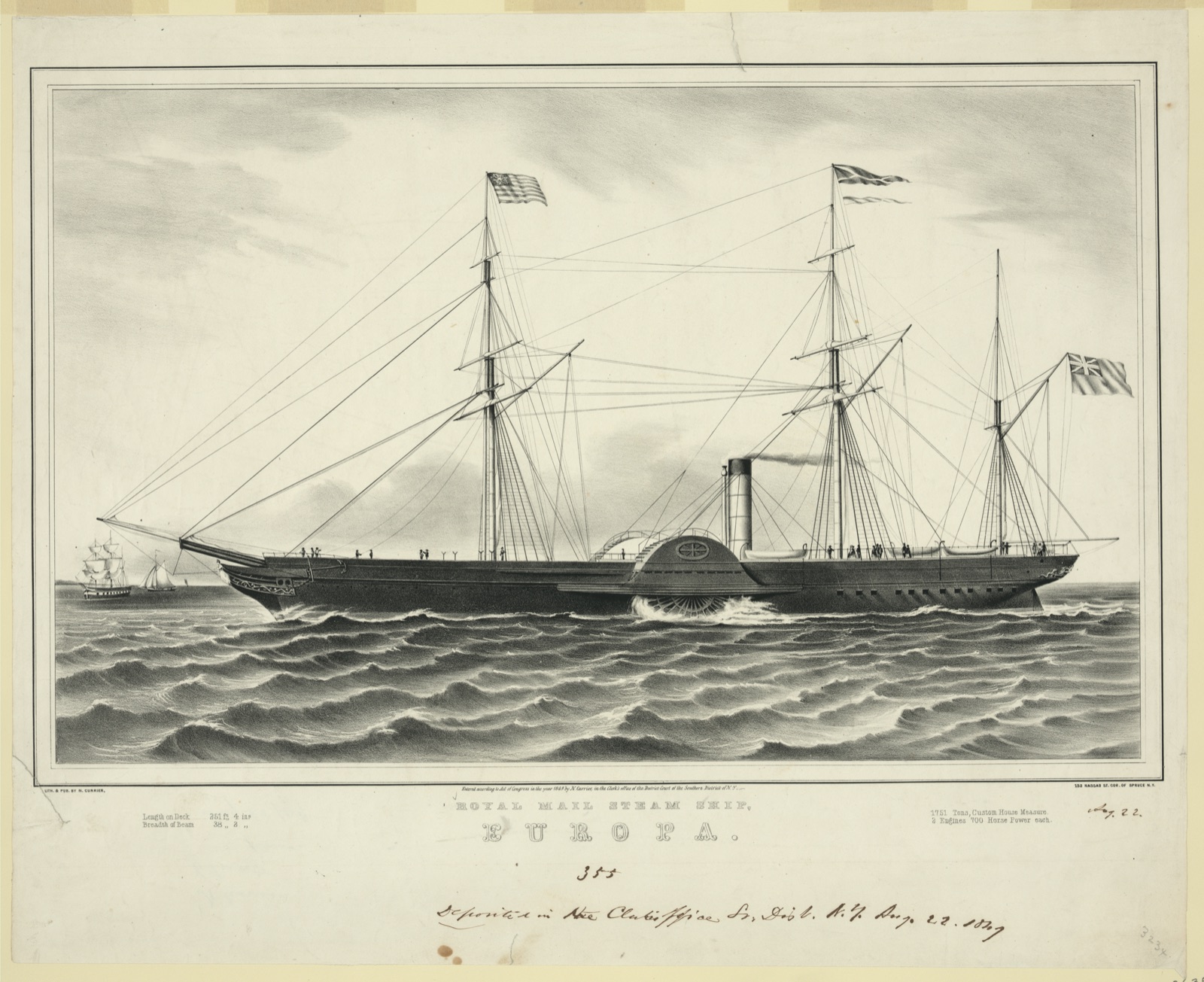 Royal mail steam ship, Europe — N. Currier (Firm)
