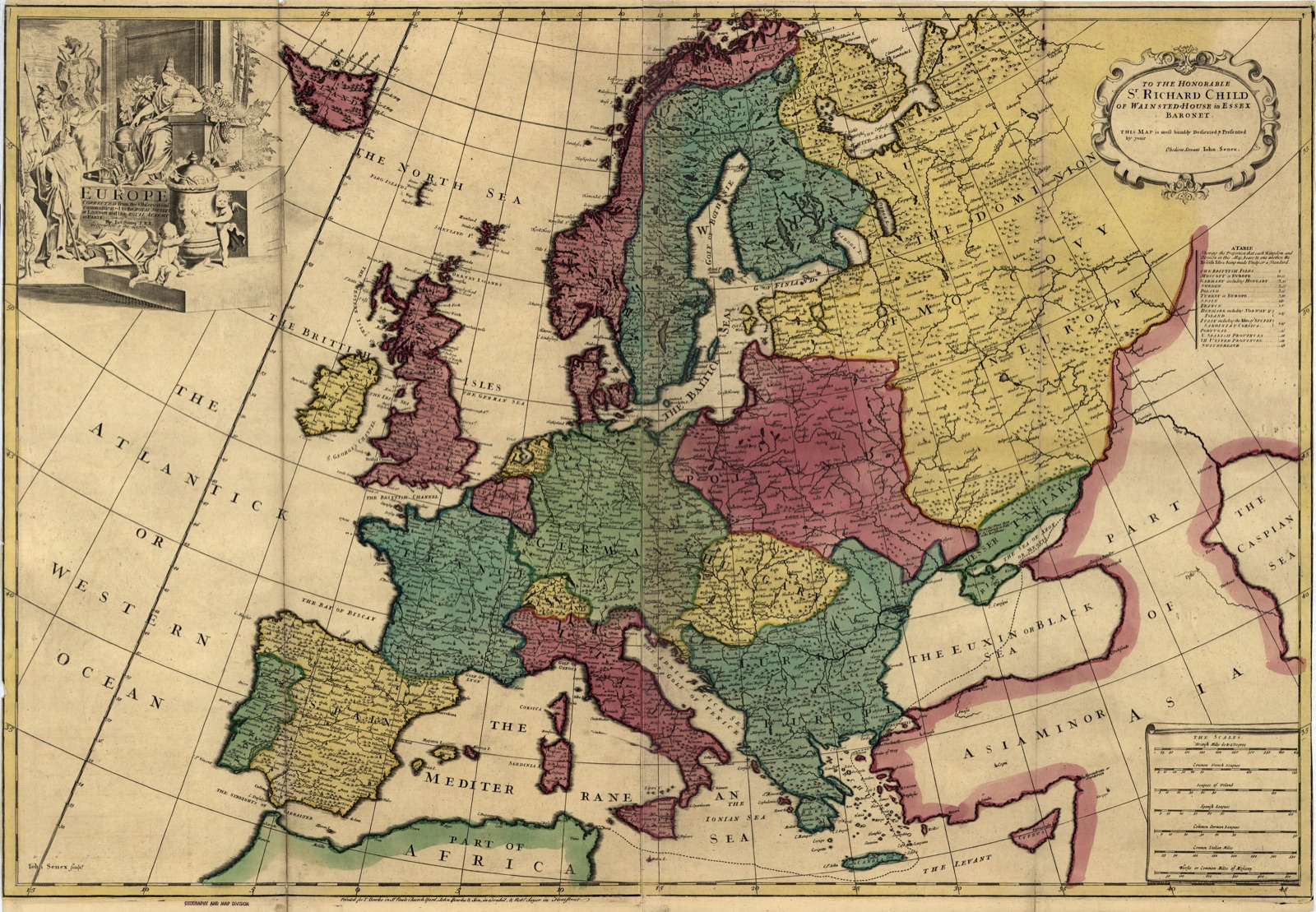 Europe — Senex, John, -1740