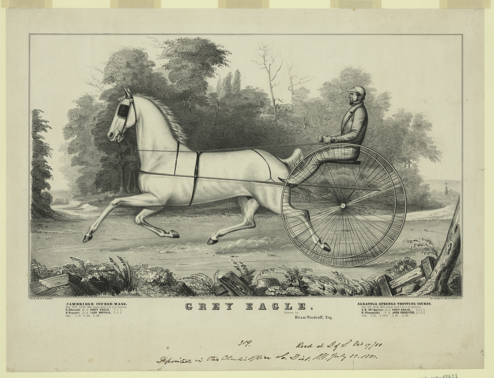 Grey Eagle, driven by Hiram Woodruff, Esq. — N. Currier (Firm)