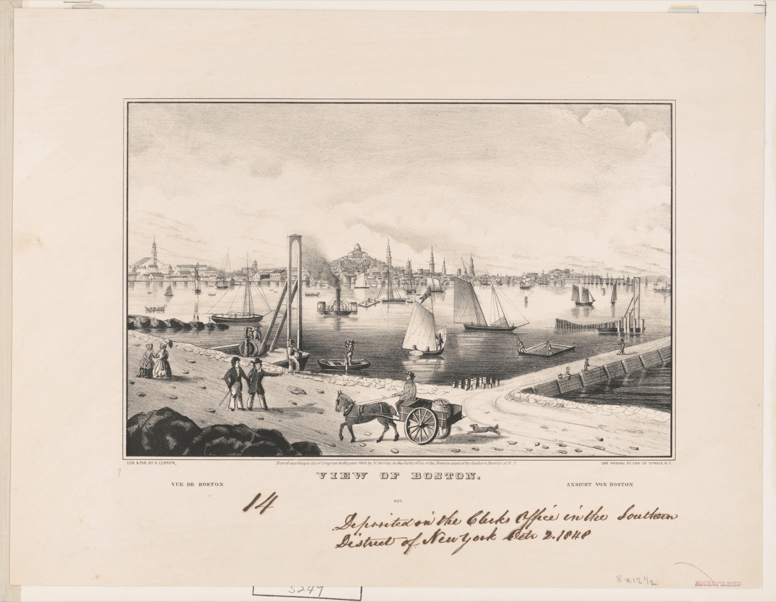 View of Boston: vue de Boston / ansicht von Boston — N. Currier (Firm)