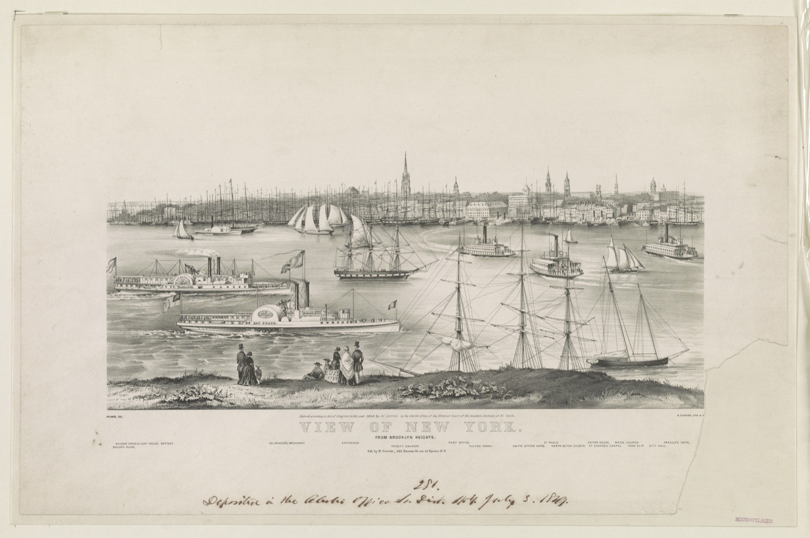 View of New York: from Brooklyn Heights — N. Currier (Firm)