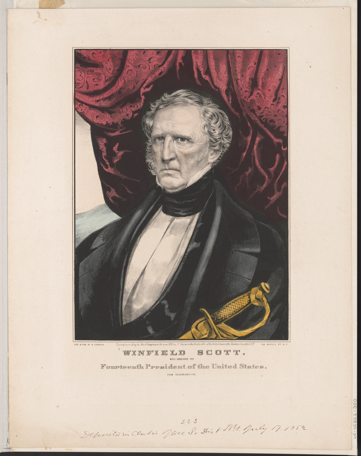 Winfield Scott: whig candidate for fourteenth President of the United States — N. Currier (Firm)