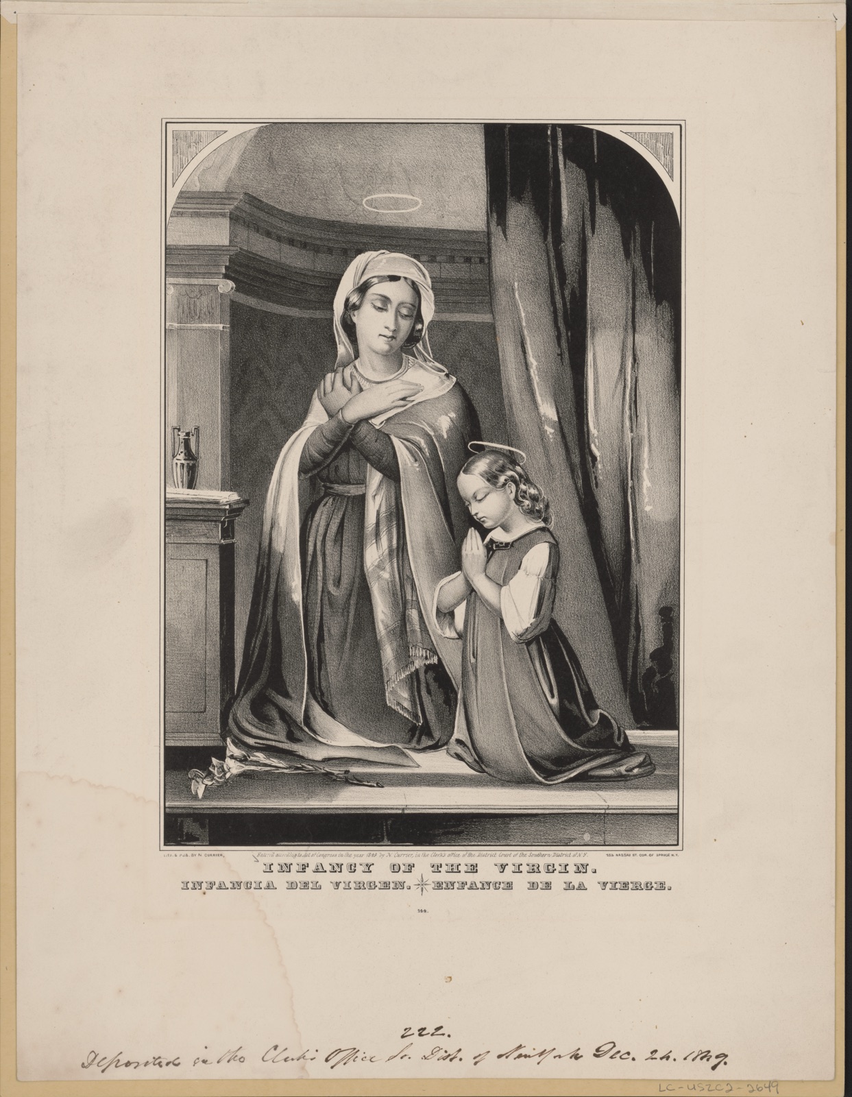 Infancy of the virgin: infancia del virgen / enfance de la vierge — N. Currier (Firm)