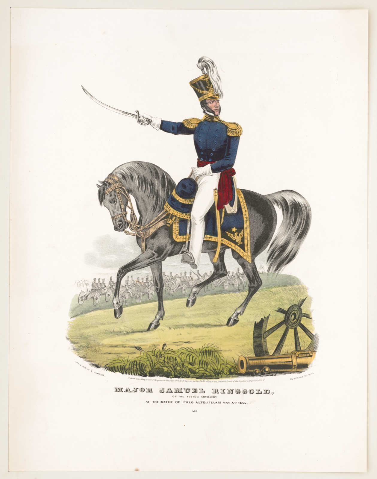 Major Samuel Ringgold: of the flying artillery at the Battle of Palo Alto, (Texas) May 8th 1846 — N. Currier (Firm)