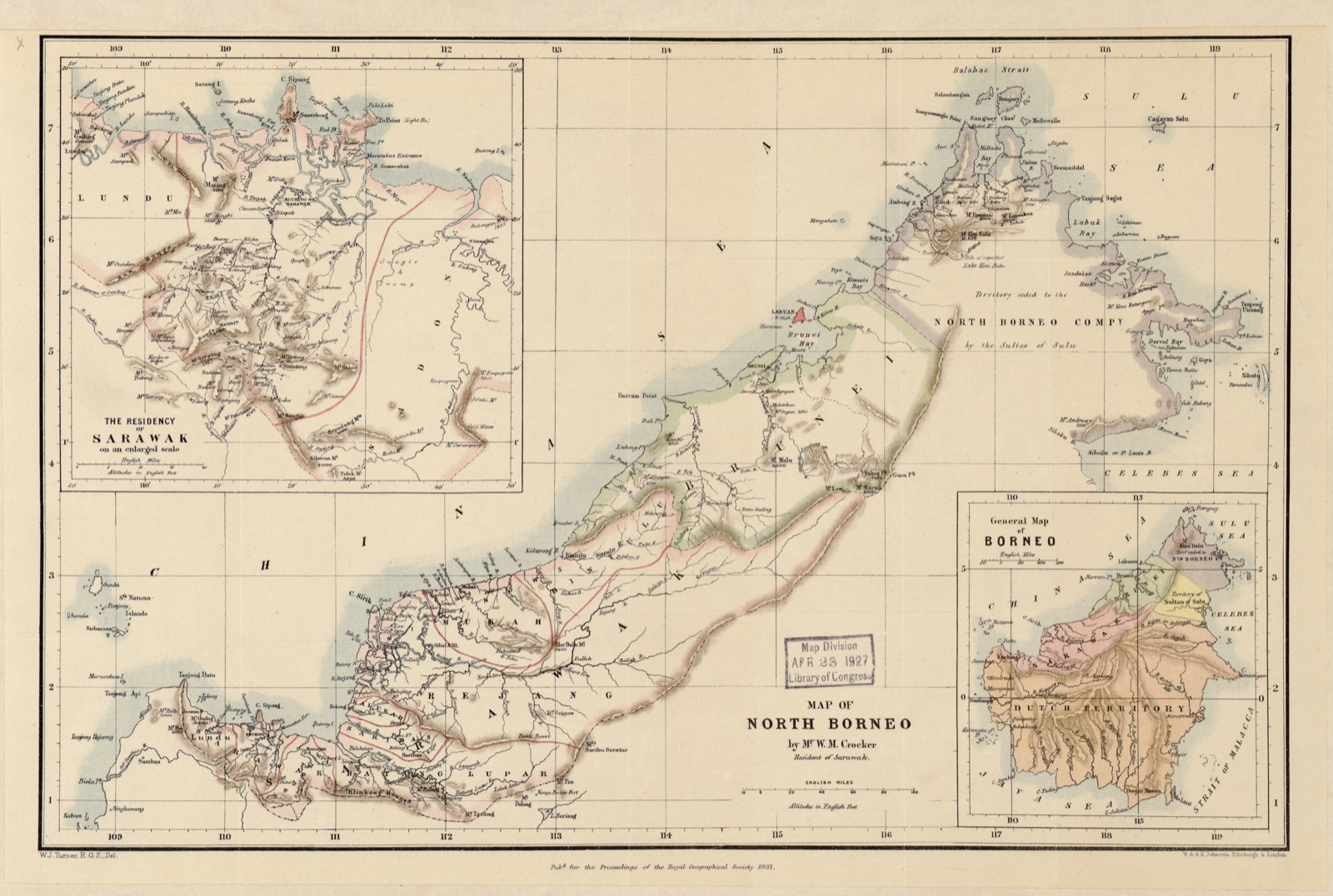Map of North Borneo — Crocker, W. M.