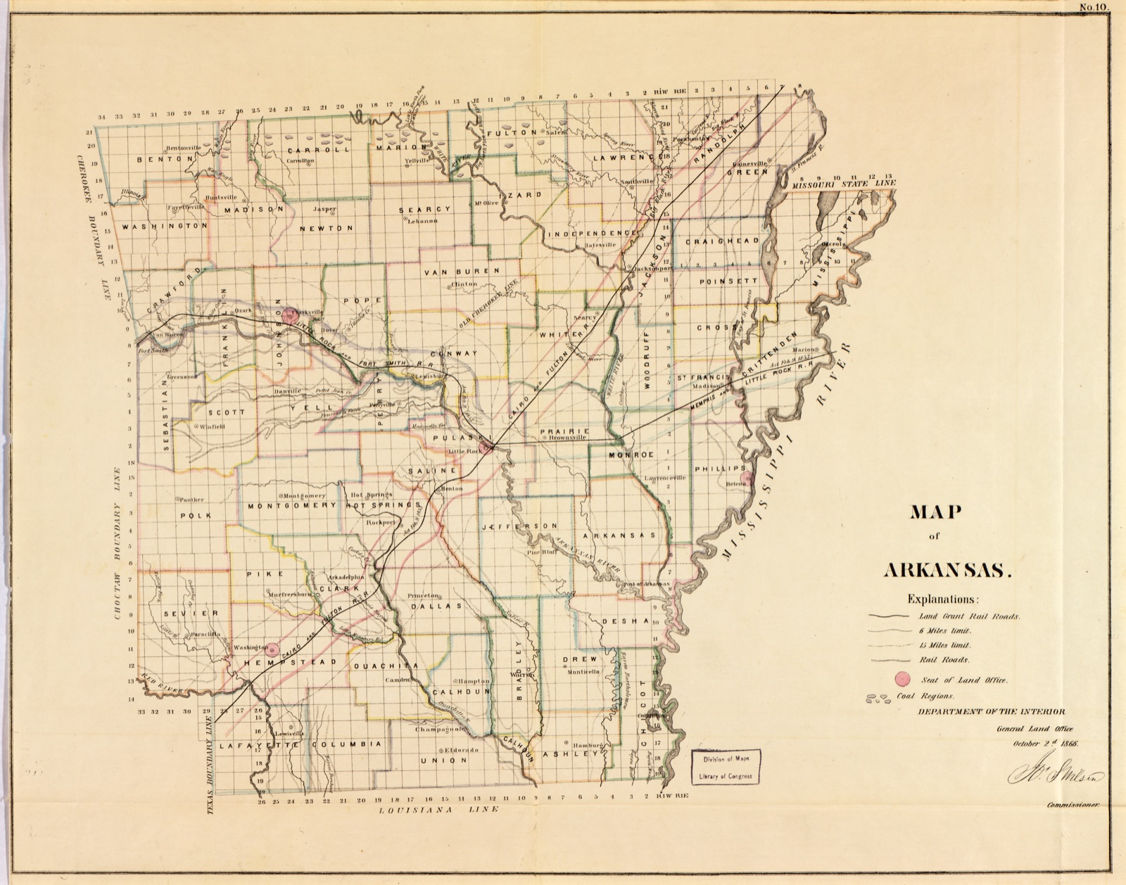 Map of Arkansas — United States. General Land Office