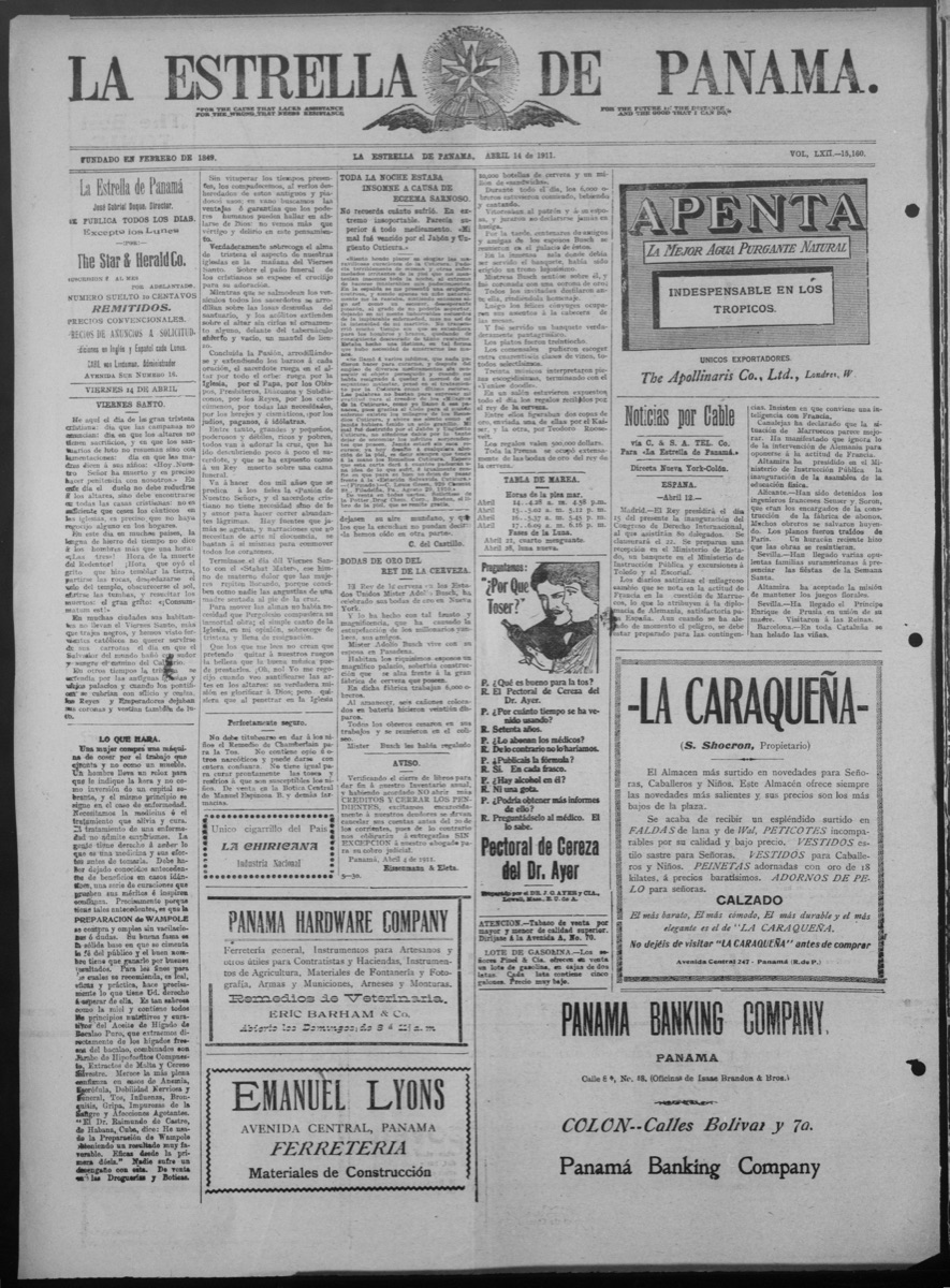 La estrella de Panamá (Panamá), April 14, 1911