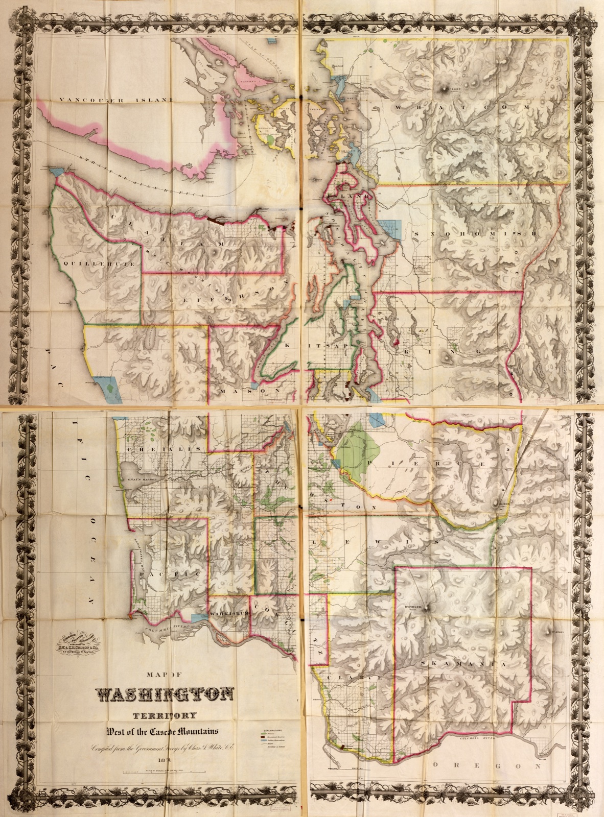 Map of Washington Territory : west of the Cascade Mountains — White, Charles A., (1830-1898), cartographer