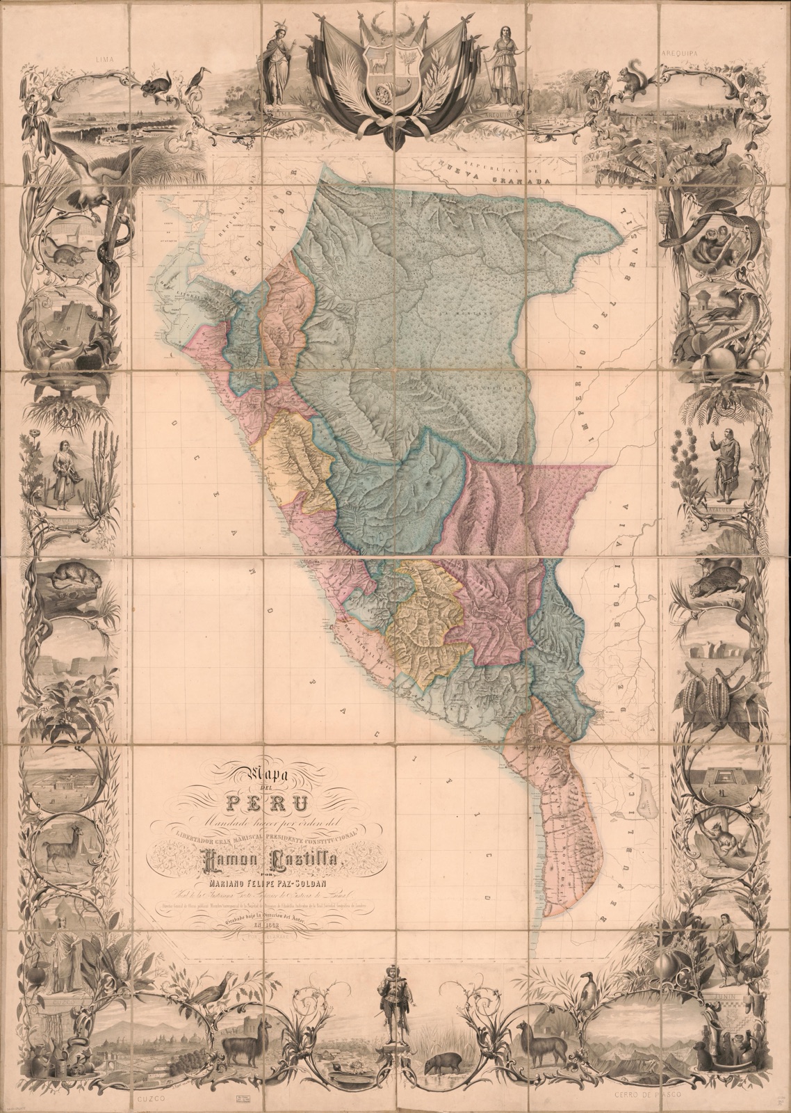 Mapa del Peru — Paz Soldan, Mariano Felipe, 1821-1886