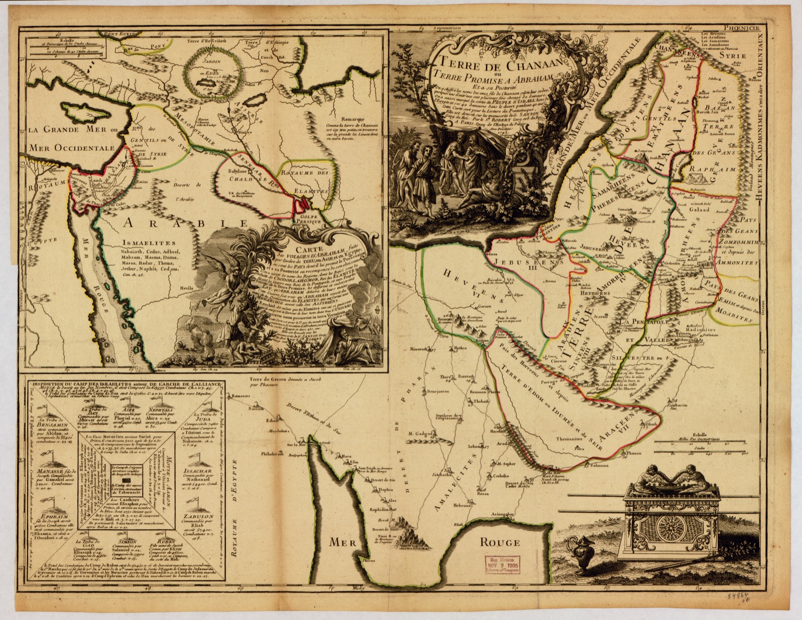 Terre de Chanaan ou Terre Promise a Abraham, et a sa Posterite de G. Sanson Geographe du Roy — Robert de Vaugondy, Gilles, 1688-1766