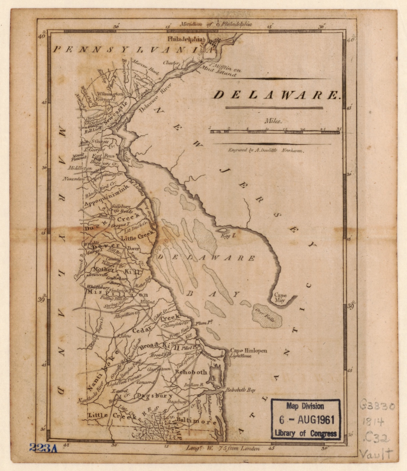 Delaware — Carey, Mathew, 1760-1839, cartographer