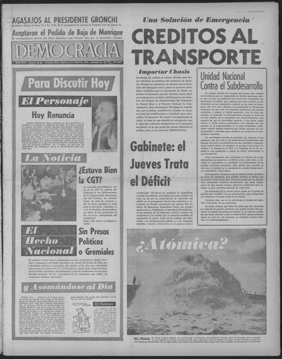 Democracia (Buenos Aires), April 4, 1961