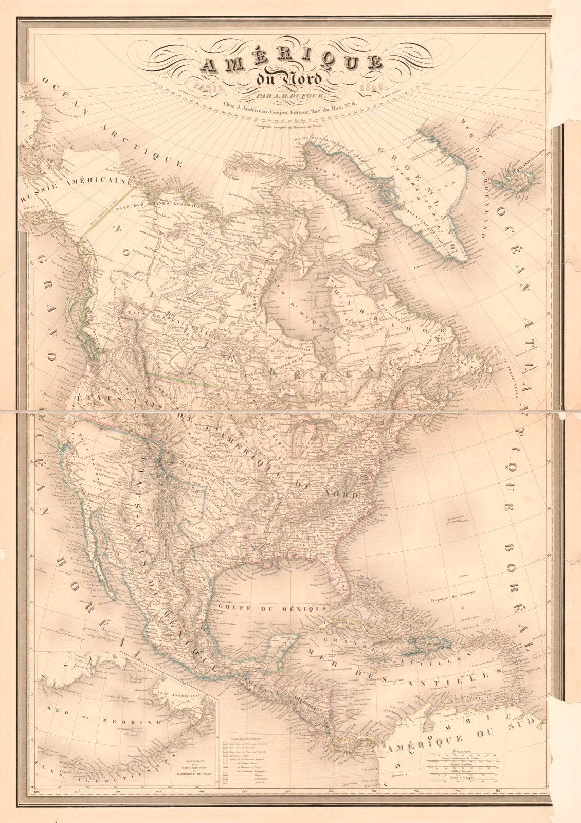 Amérique du nord — Dufour, A.-H. (Auguste-Henri), 1798-1865, cartographer