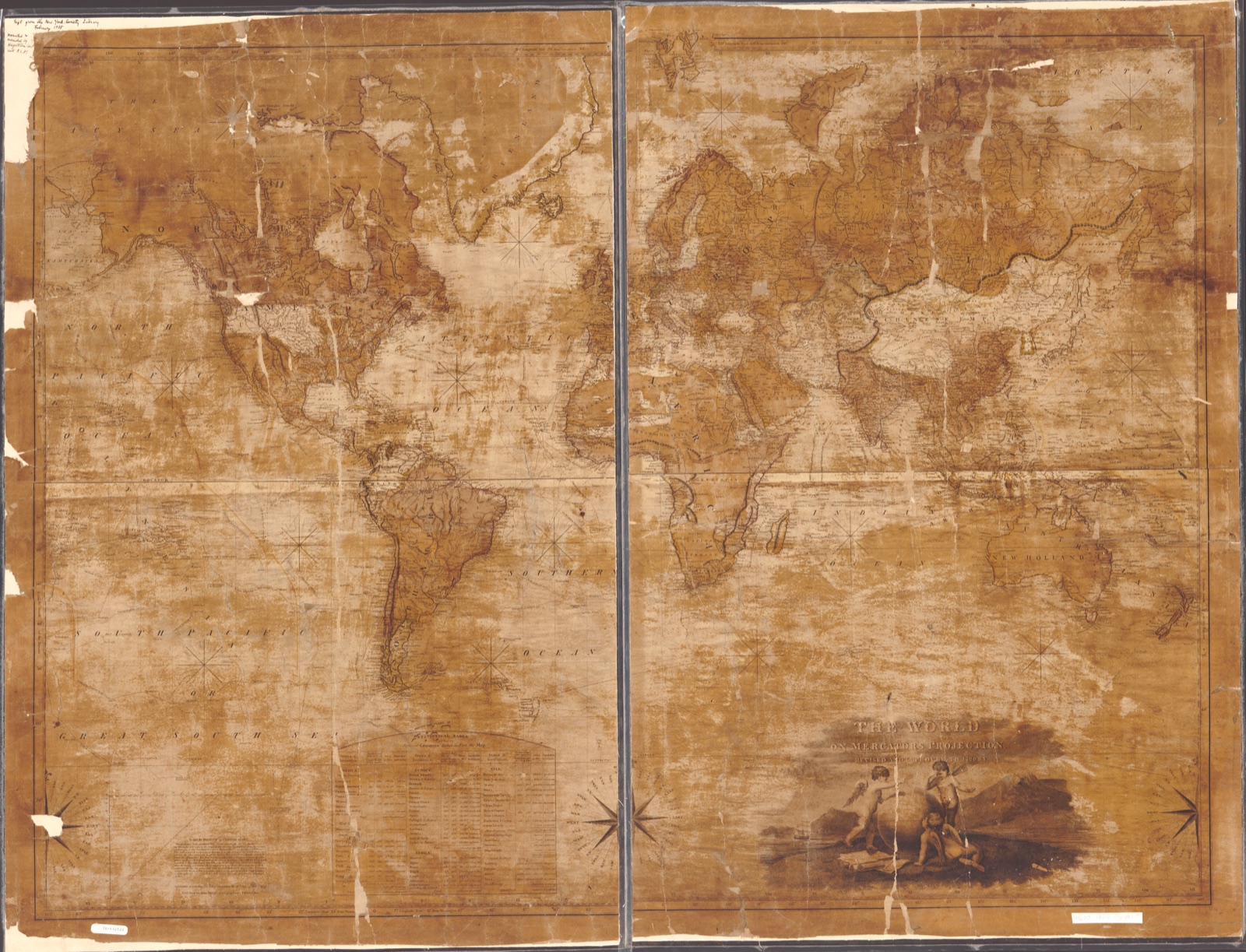 The world on Mercator's projection, — Melish, John, 1771-1822