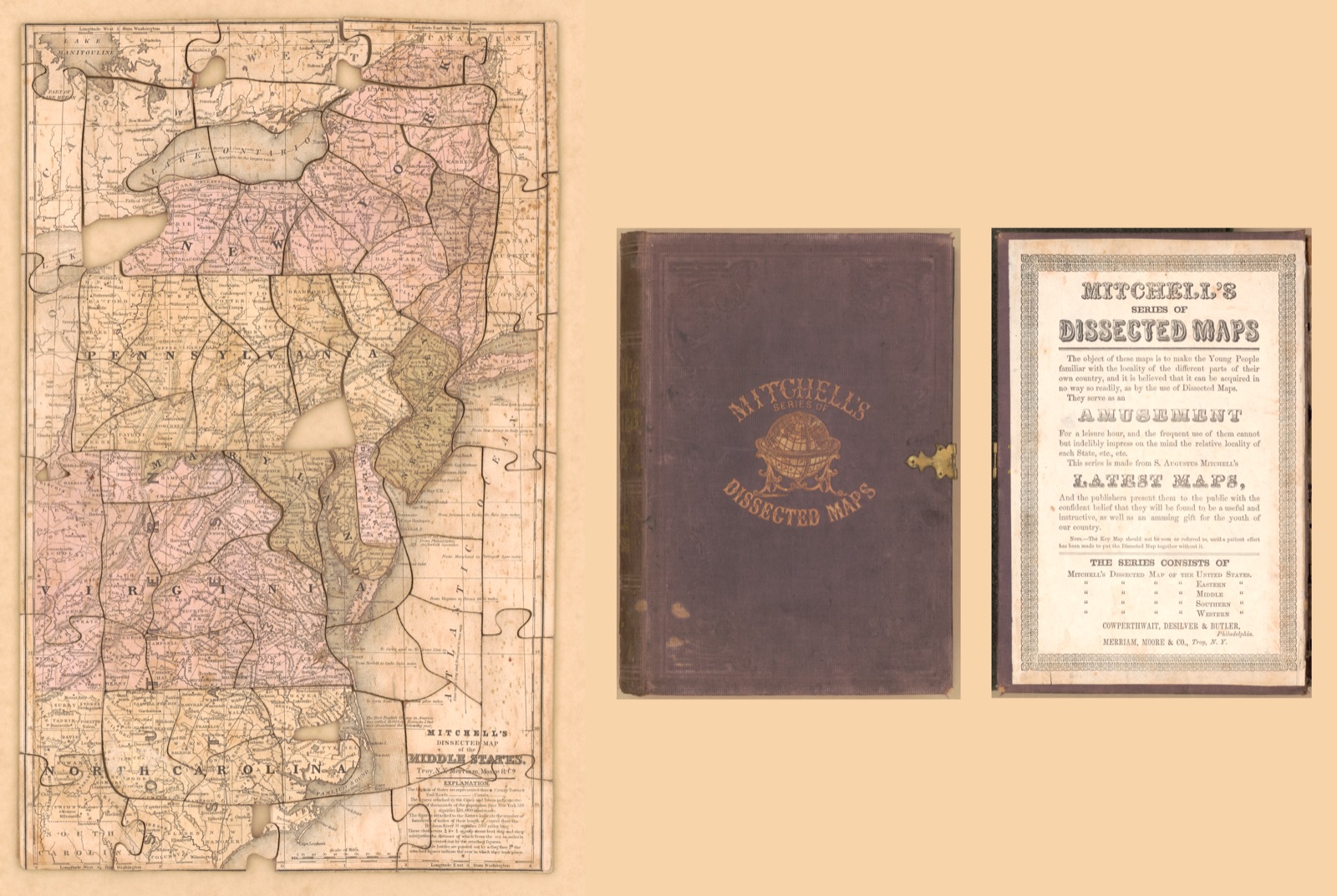 Mitchell's Dissected map of the Middle States — Mitchell, S. Augustus (Samuel Augustus), 1792-1868