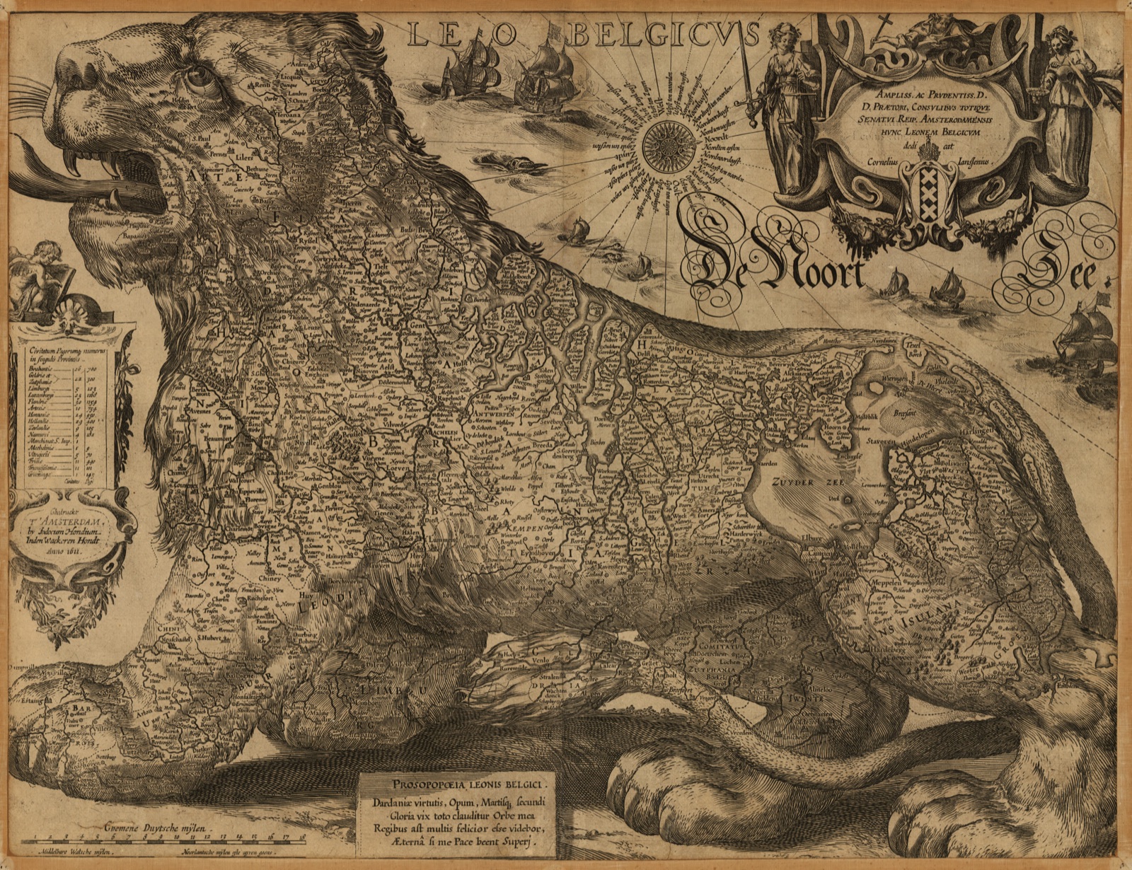 Leo Belgicus — Hondius, Jodocus, 1563-1612