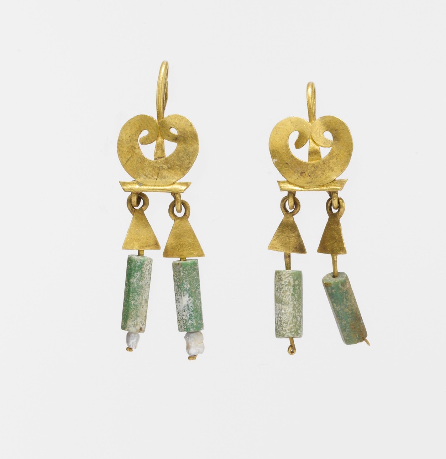 Gold and chalcedony earrings