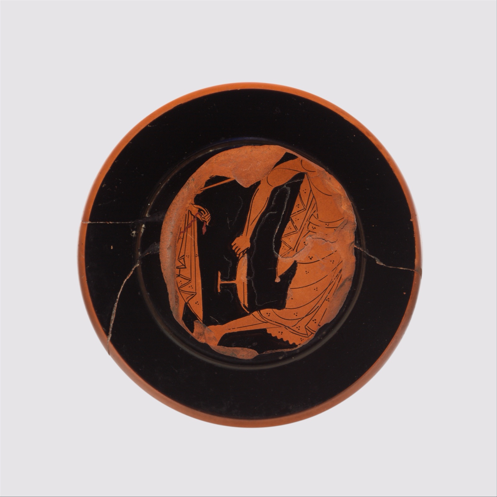 Fragments of a terracotta kylix (drinking cup) — Euphronios