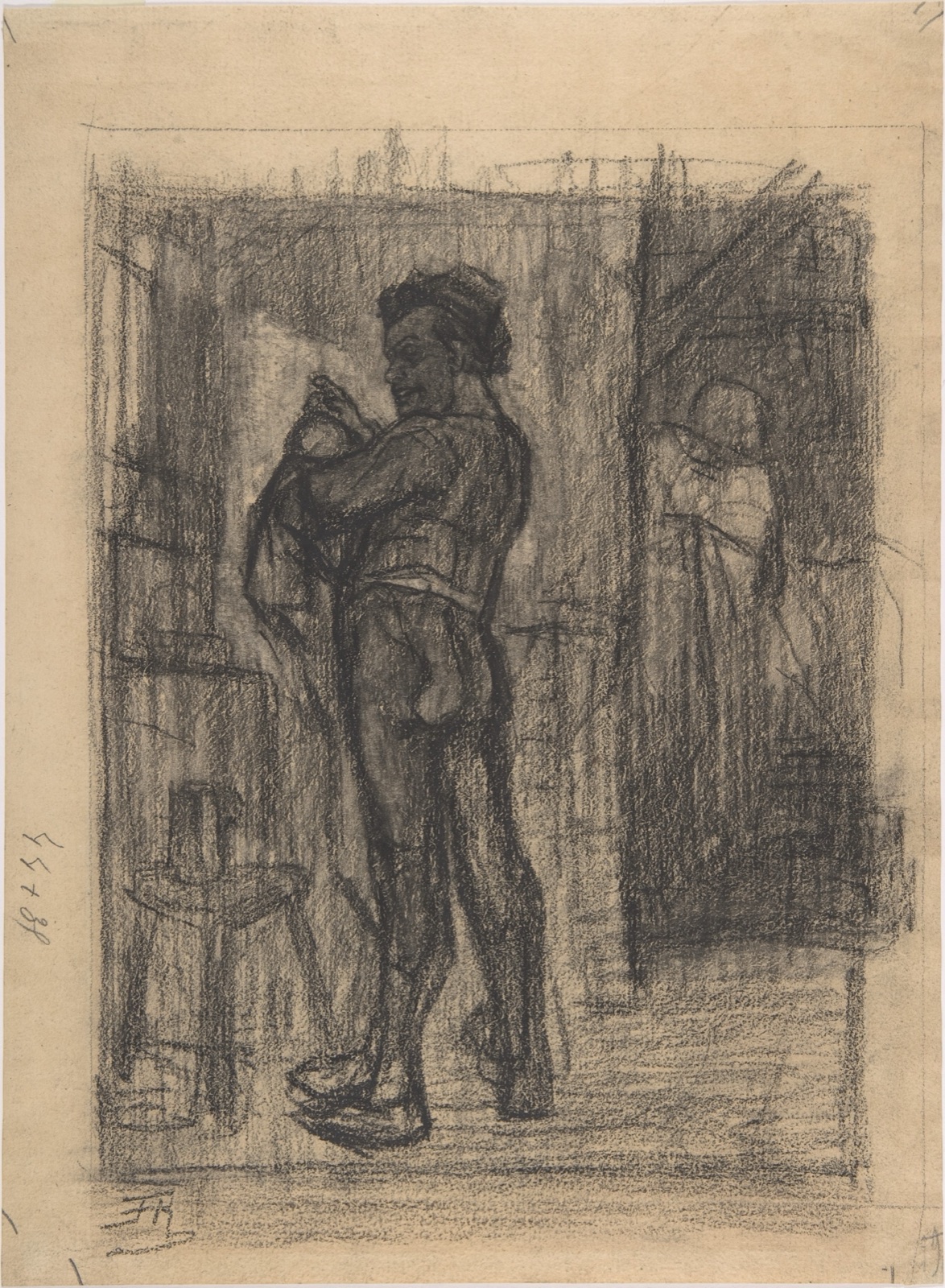 Standing man with beer mugs — Félicien Rops