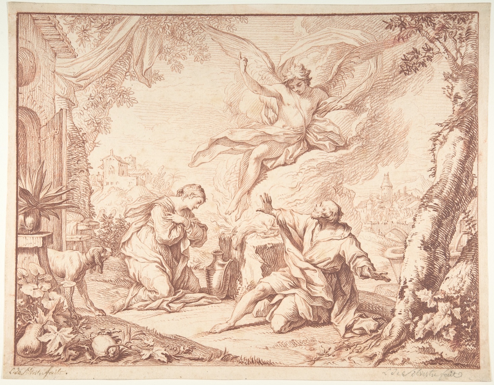 The Sacrifice of Manoah — Jacques Dumont, called le Romain