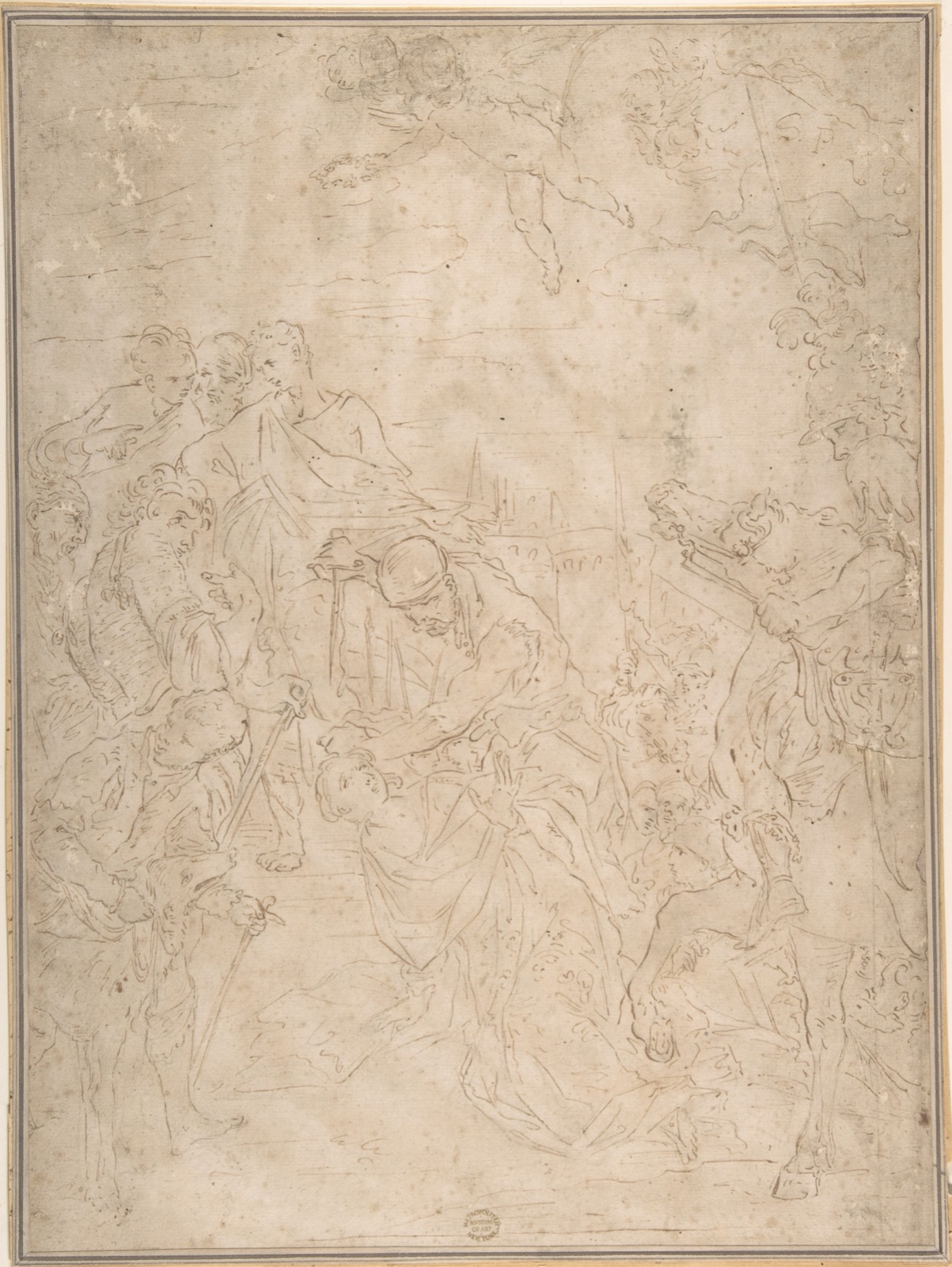 Martyrdom of a Female Saint — Anonymous, Italian, Roman-Bolognese, 17th century
