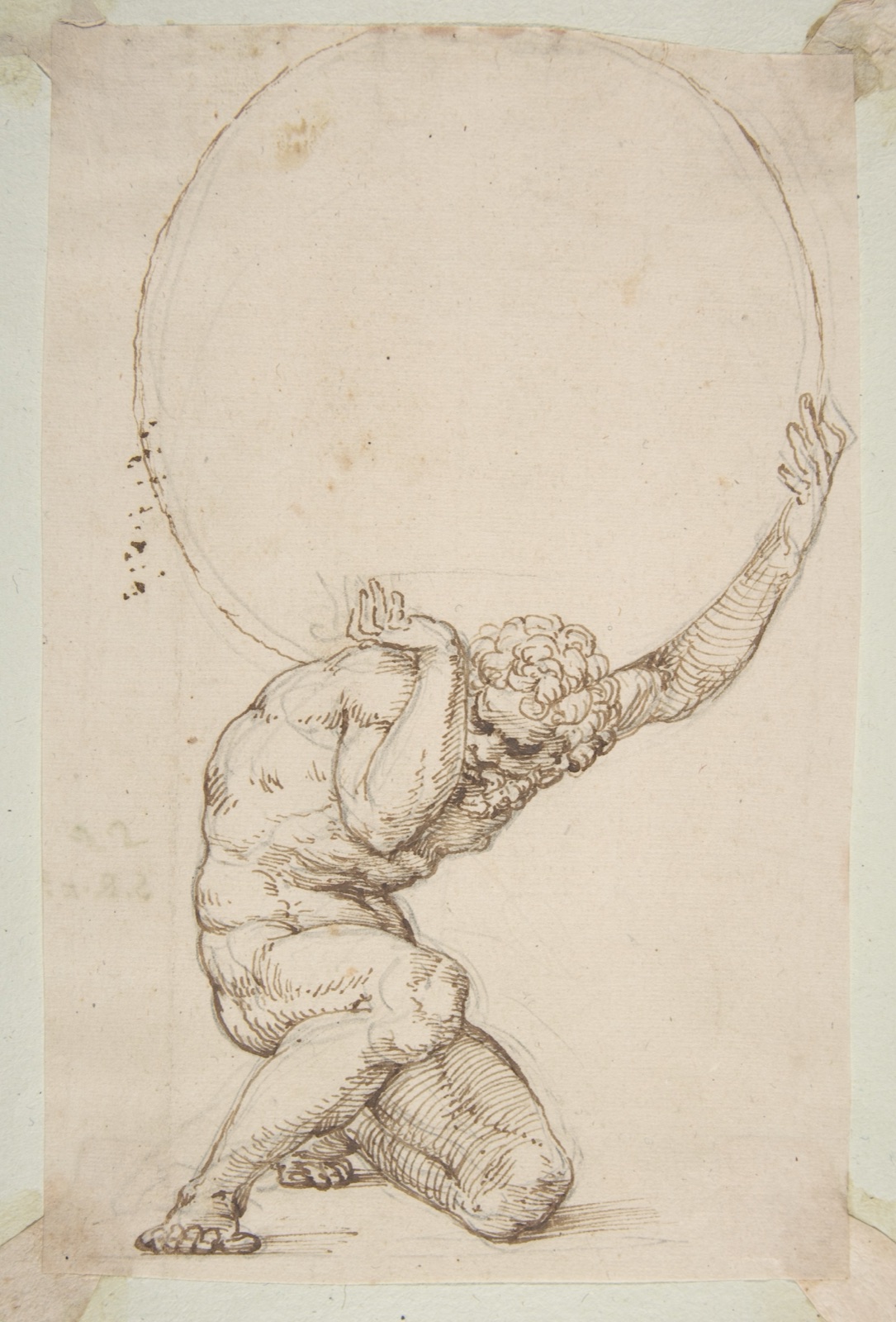 Crouching Figure of Atlas — Baldassarre Tommaso Peruzzi